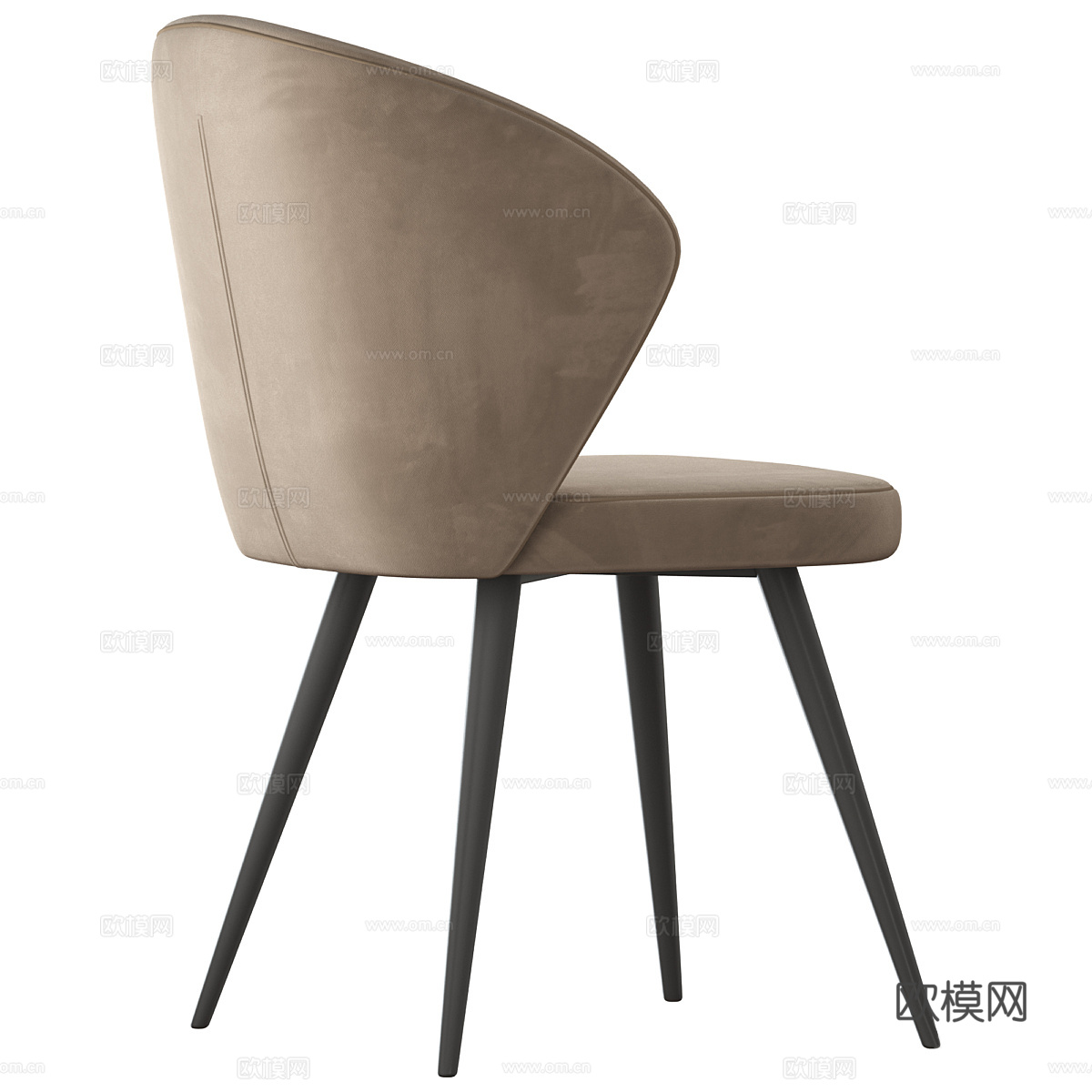 现代意式布艺单椅3d模型