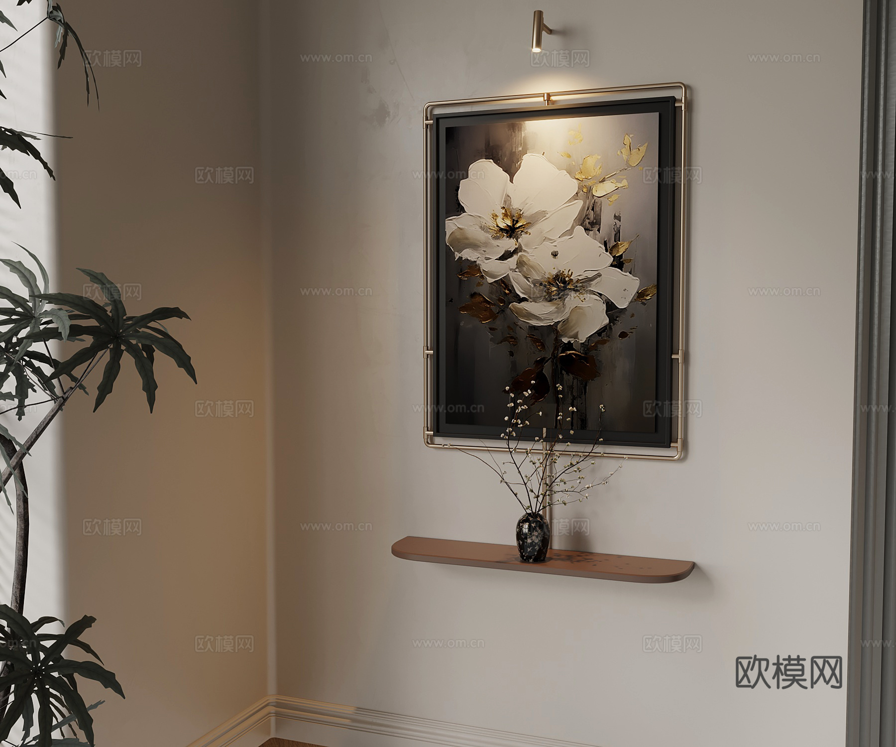 法式轻奢风挂画 装饰画3d模型