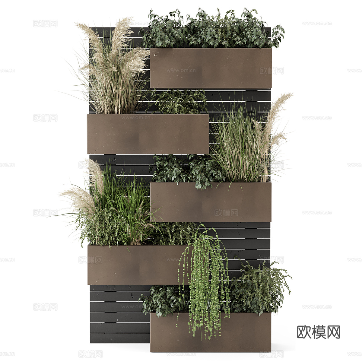 现代意式绿植墙 植物墙3d模型