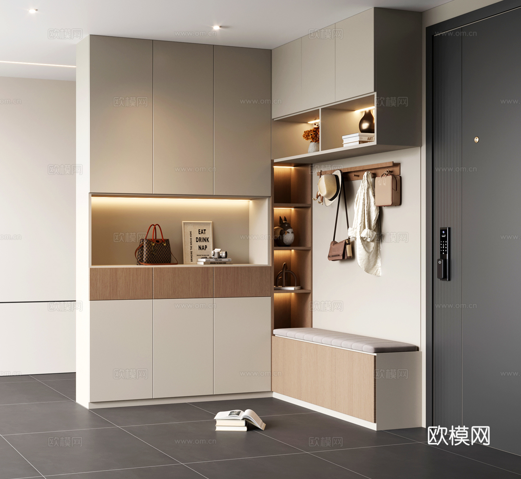 现代鞋柜 入户鞋柜 隔断鞋柜 玄关鞋柜 转角鞋柜su模型