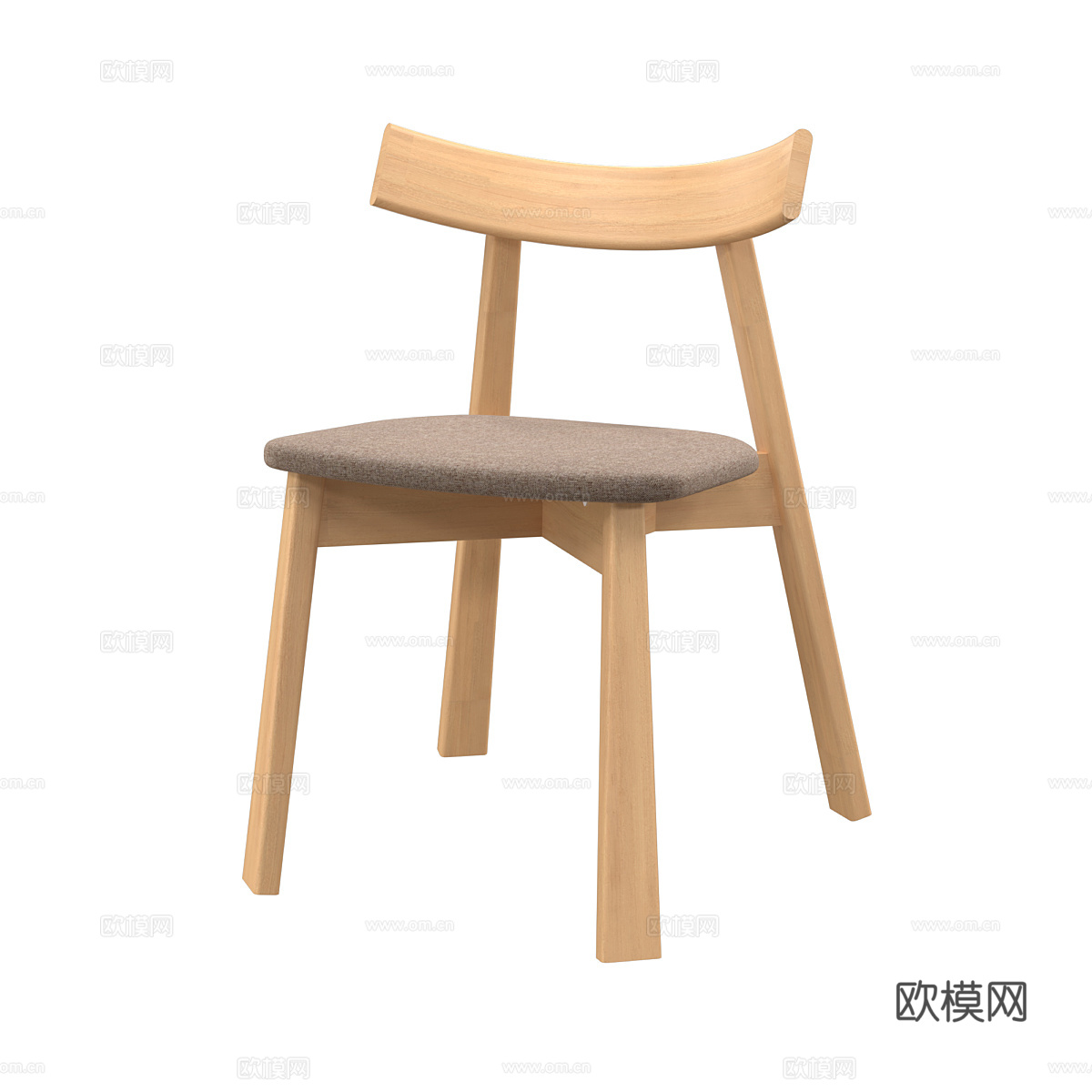 现代意式木质单椅3d模型