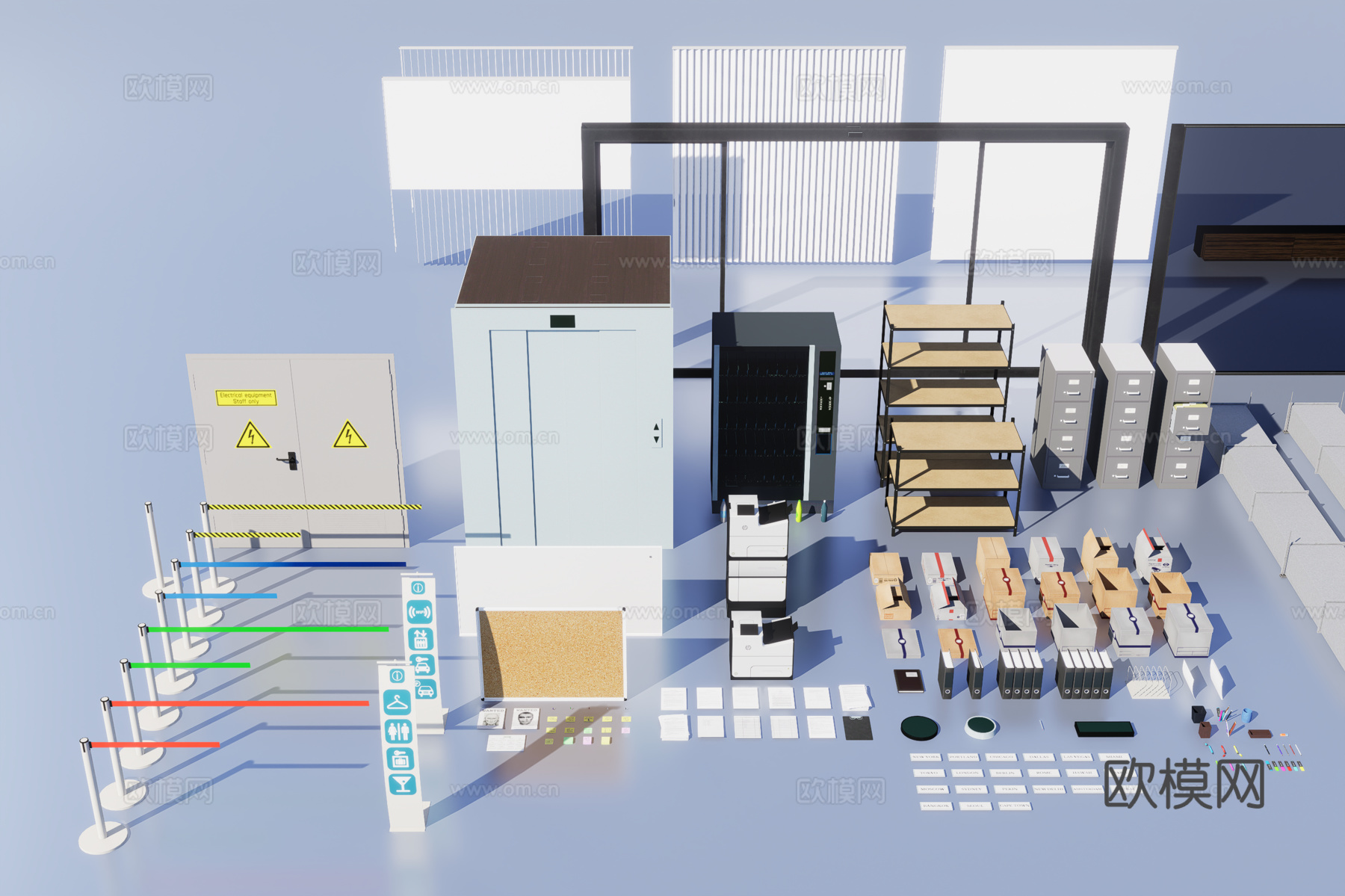 常用办公家具组合3d模型