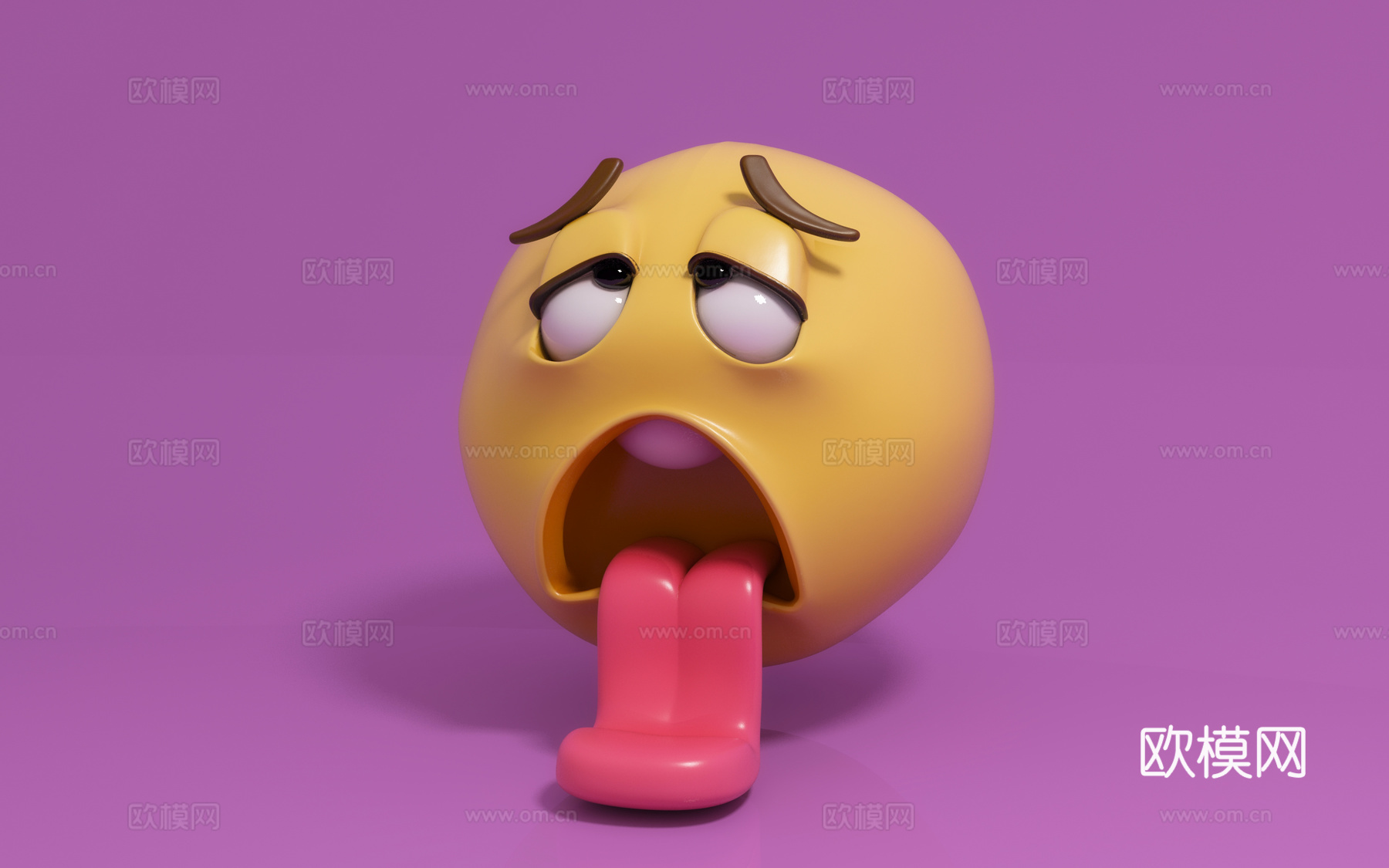 翻白眼掉舌头表情 卡通人物 动漫形象 夸张表情 手办摆件 美3d模型