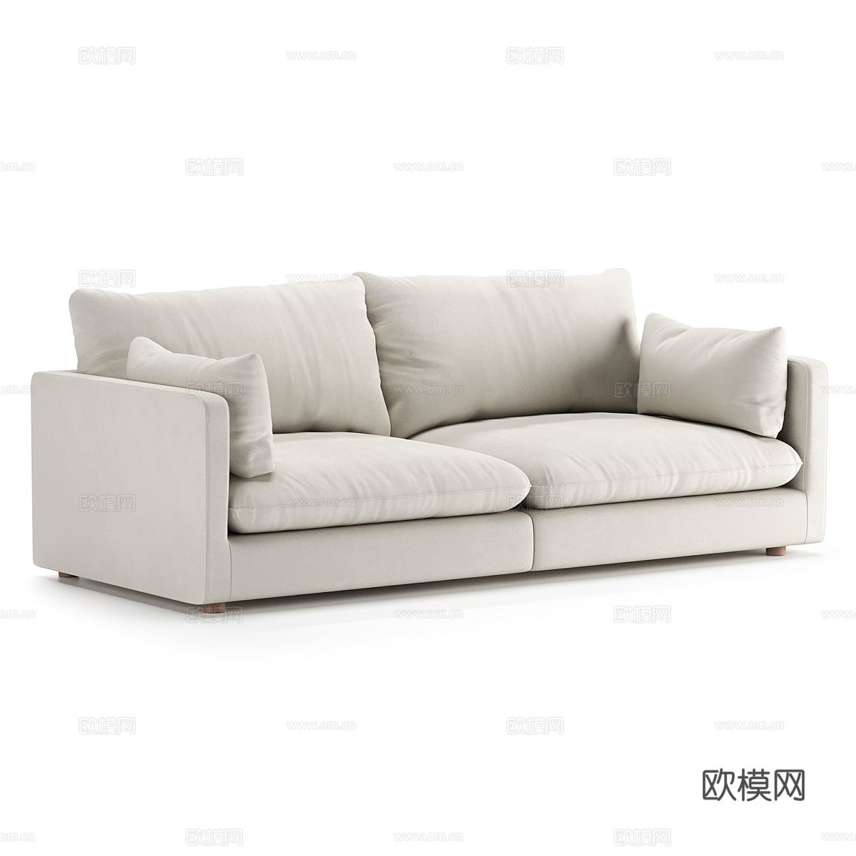 现代意式双人布艺休闲沙发3d模型
