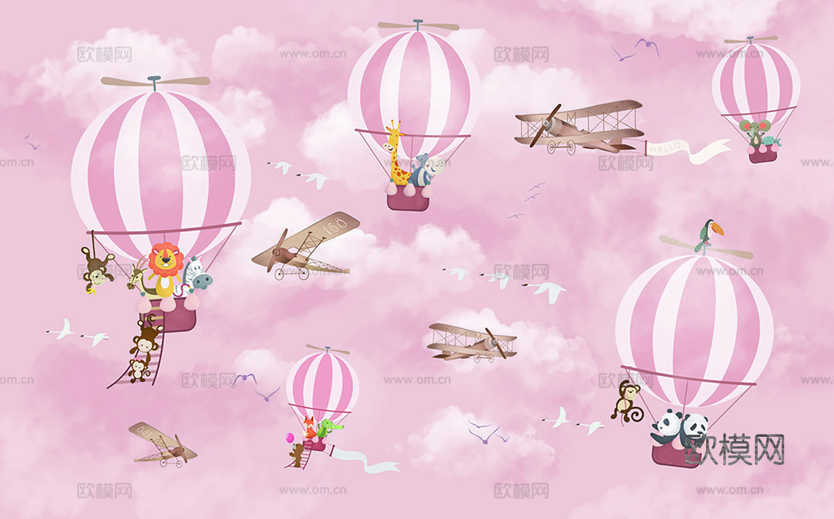 现代简约儿童可爱壁纸墙布下载