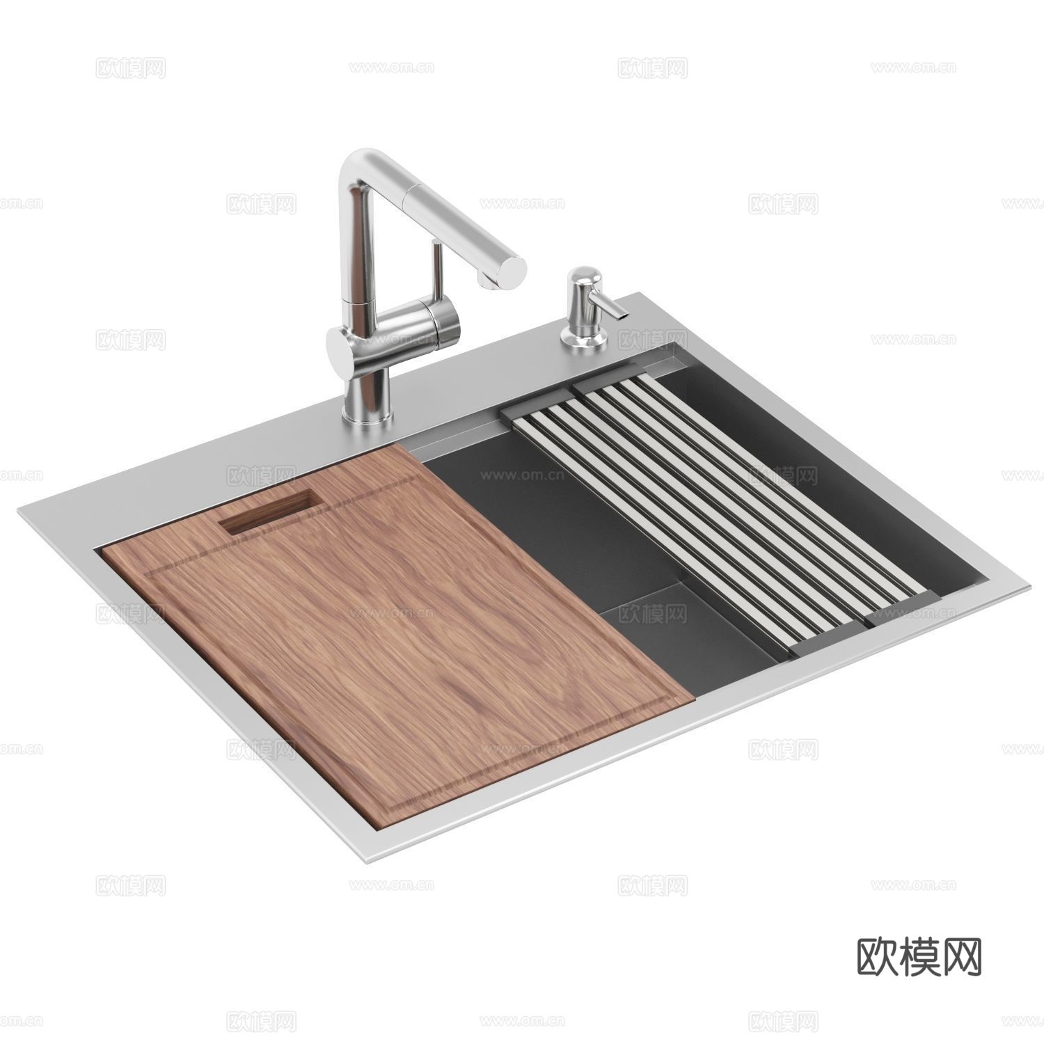 现代意式橱柜水槽 洗菜盆3d模型