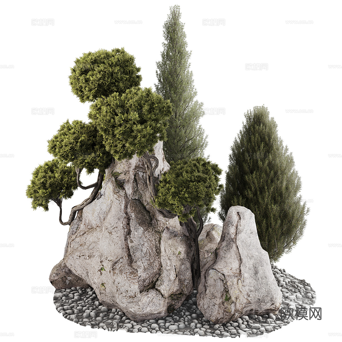 新中式景观小品3d模型