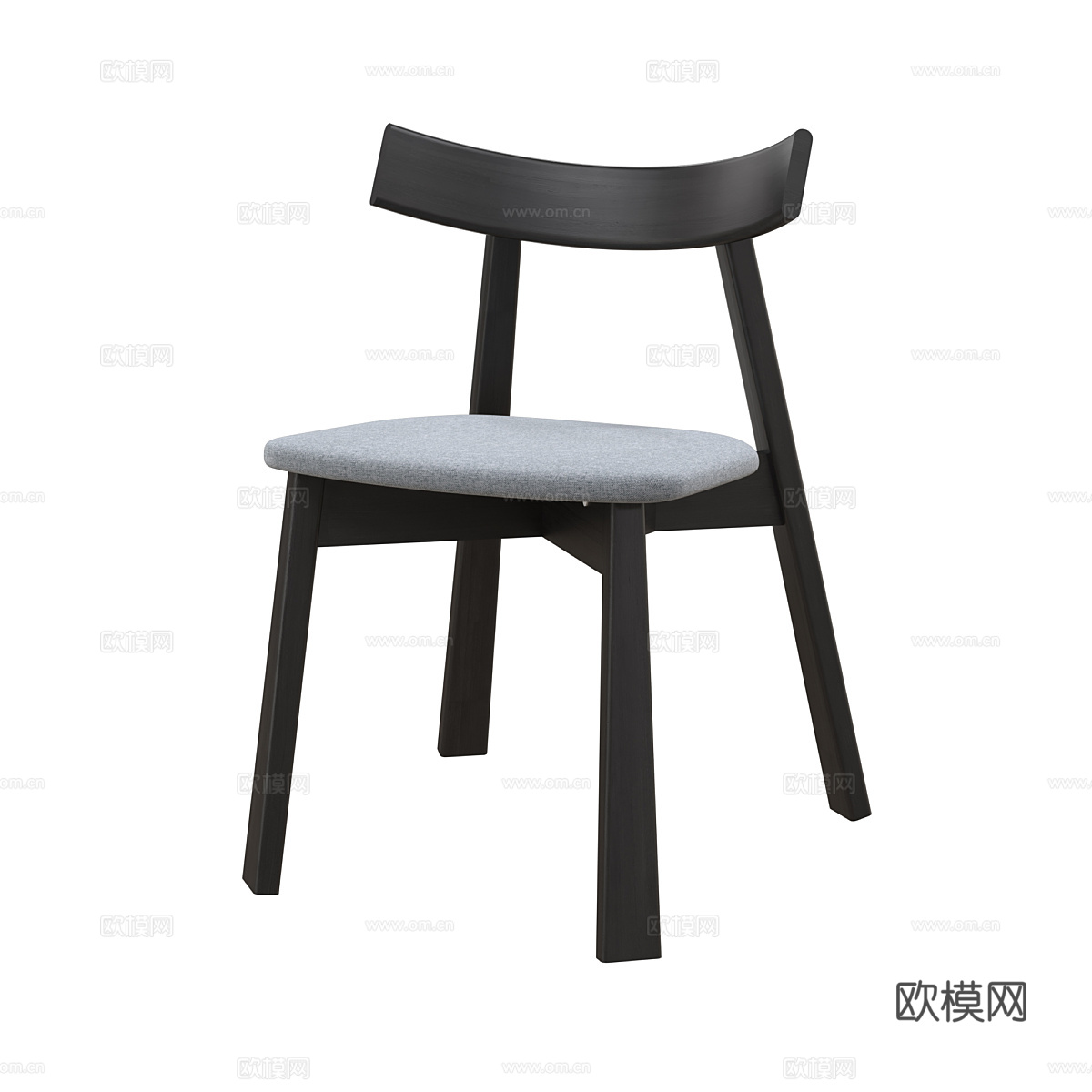 现代意式木质单椅3d模型