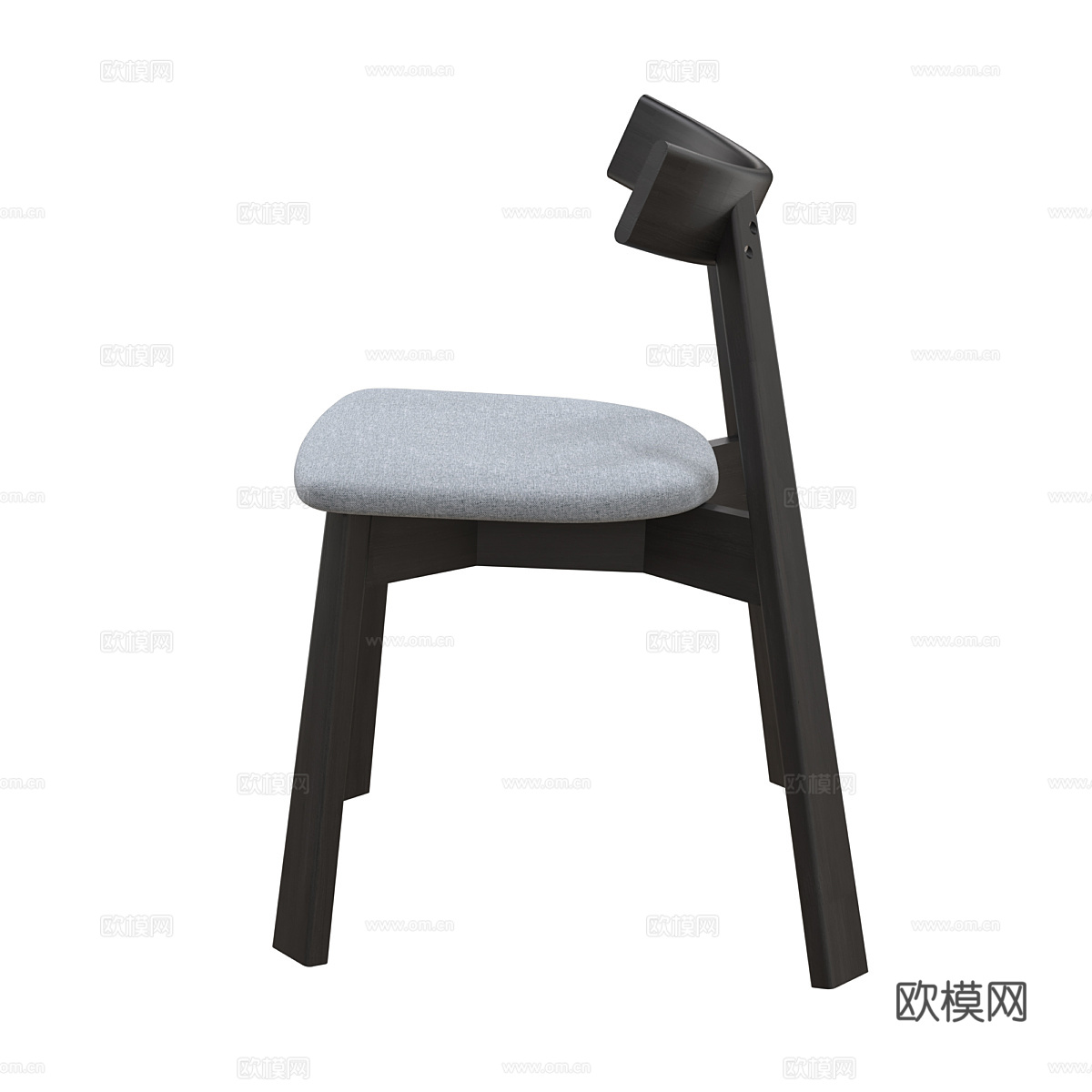 现代意式木质单椅3d模型