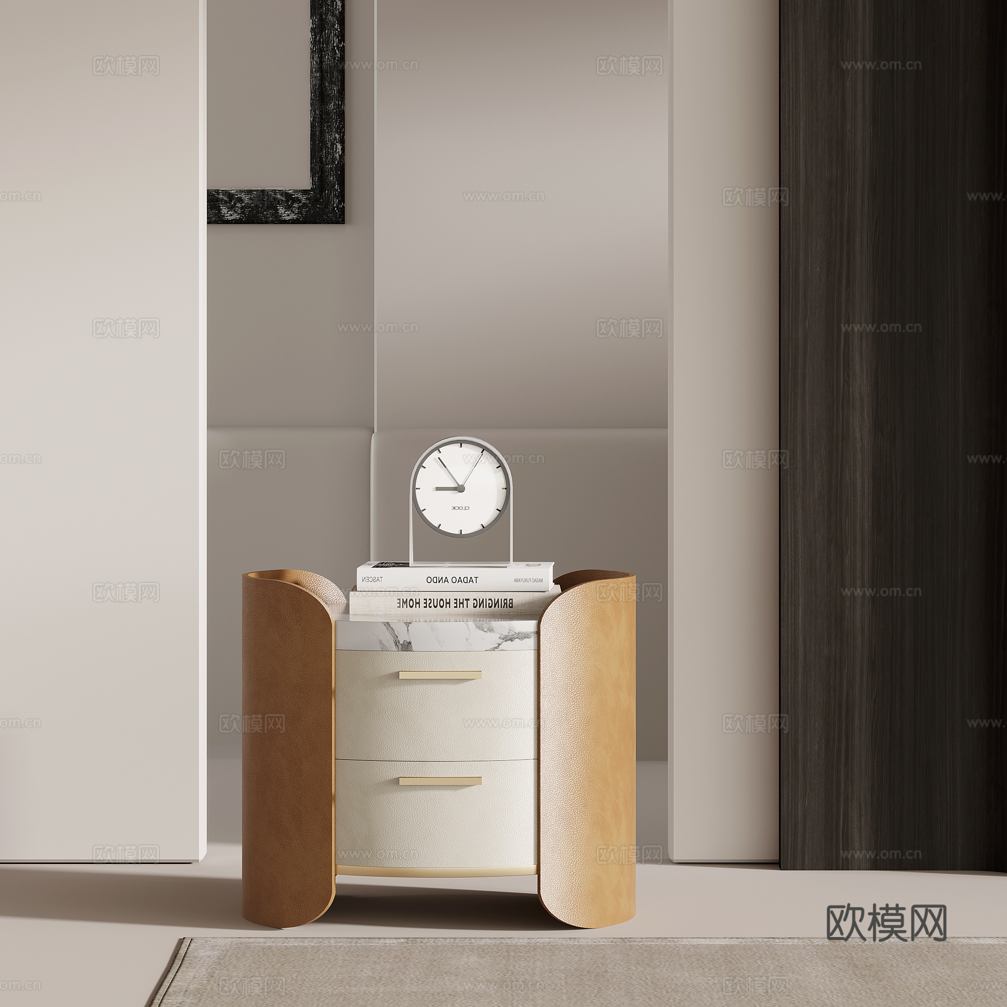 床头柜 现代简约床头柜su模型