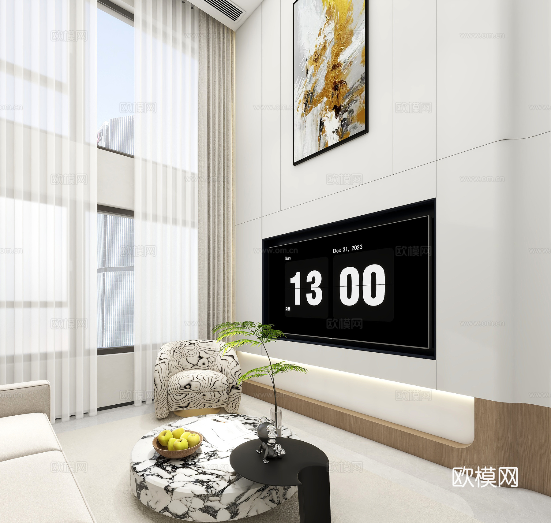 现代复式别墅样板间全套图纸cad施工图