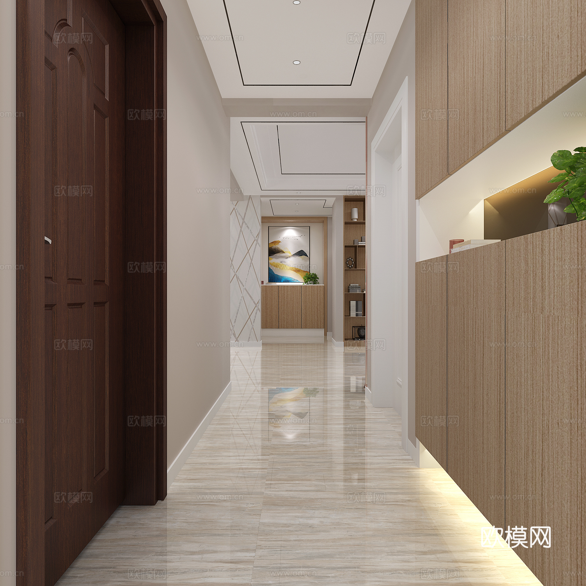 后现代 客厅 餐厅 走廊 现代简约3d模型