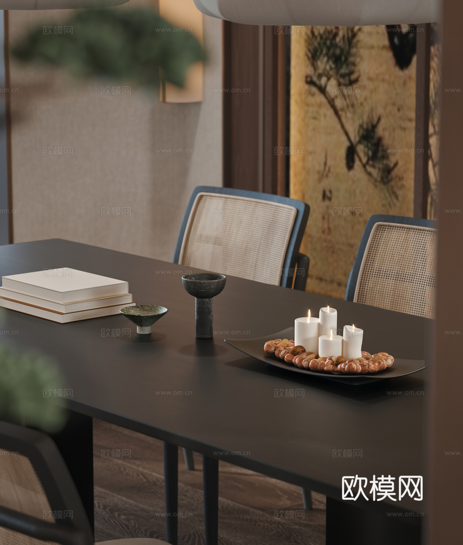 诧寂风民宿客餐厅3d模型