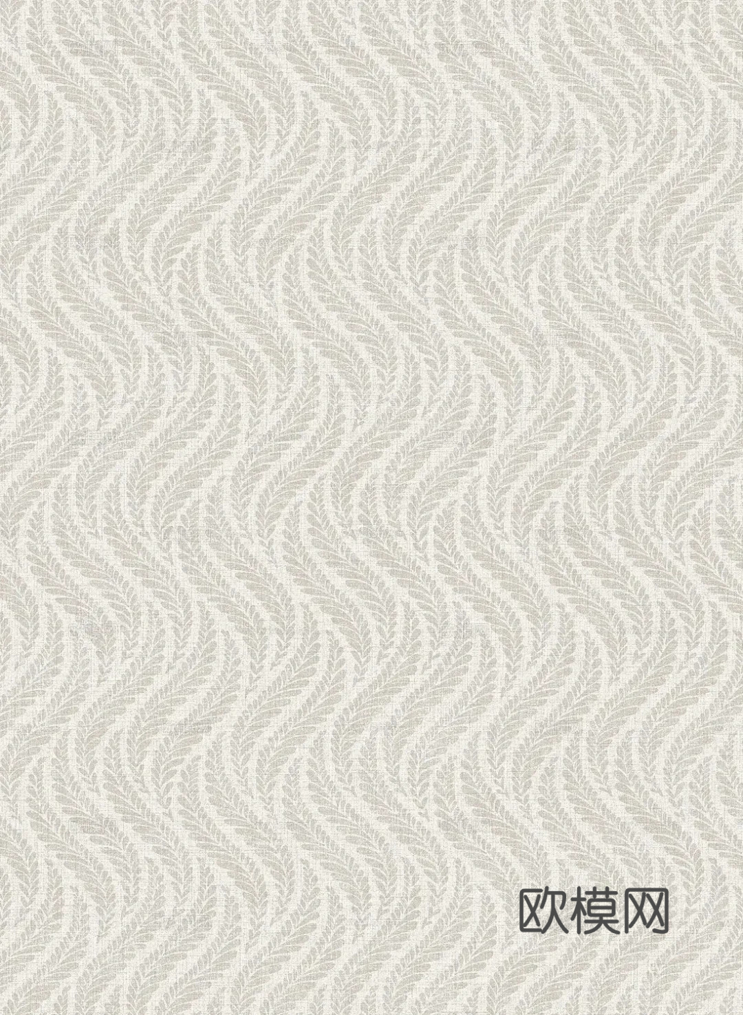 现代简约植物叶片条纹波浪壁纸