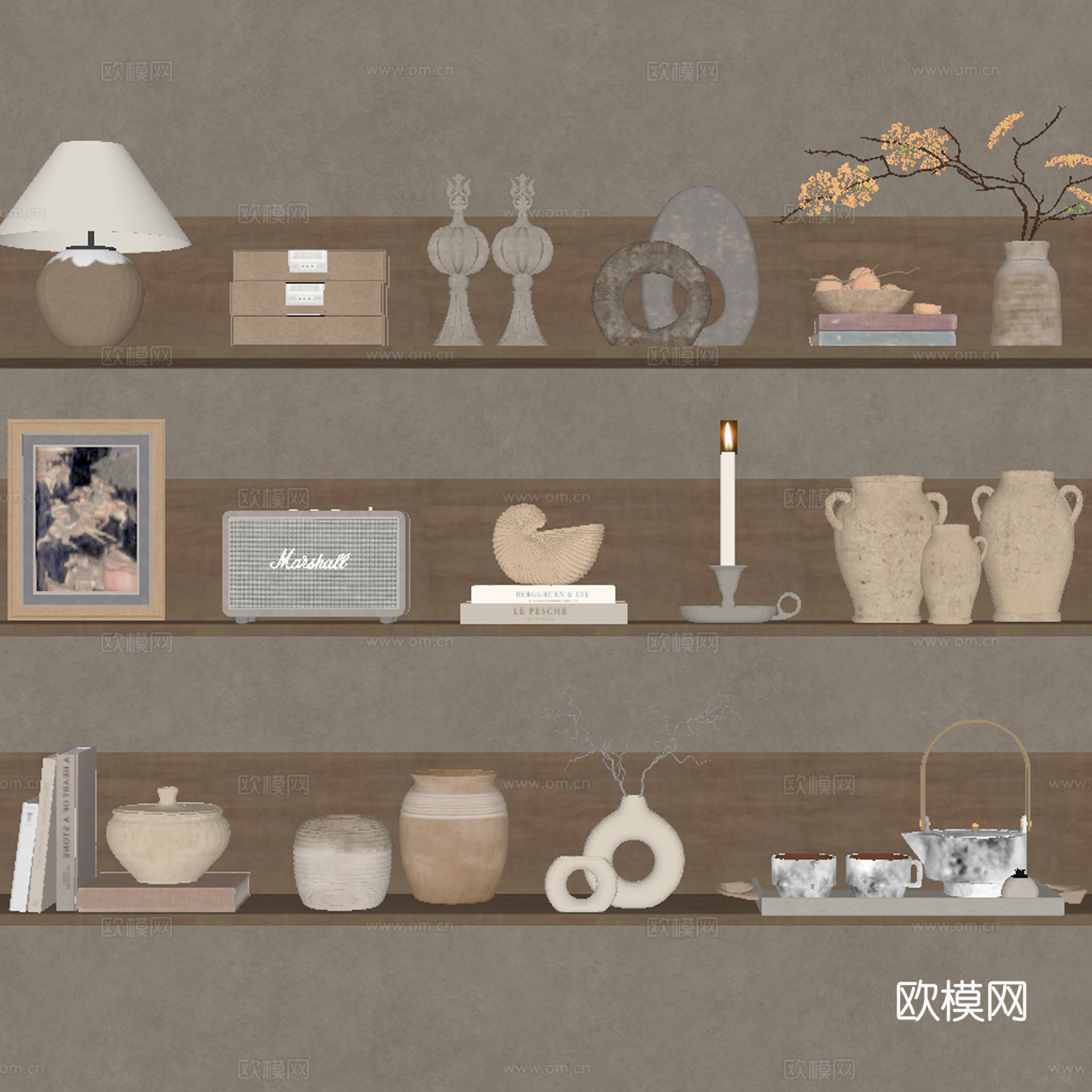饰品摆件陶罐su模型