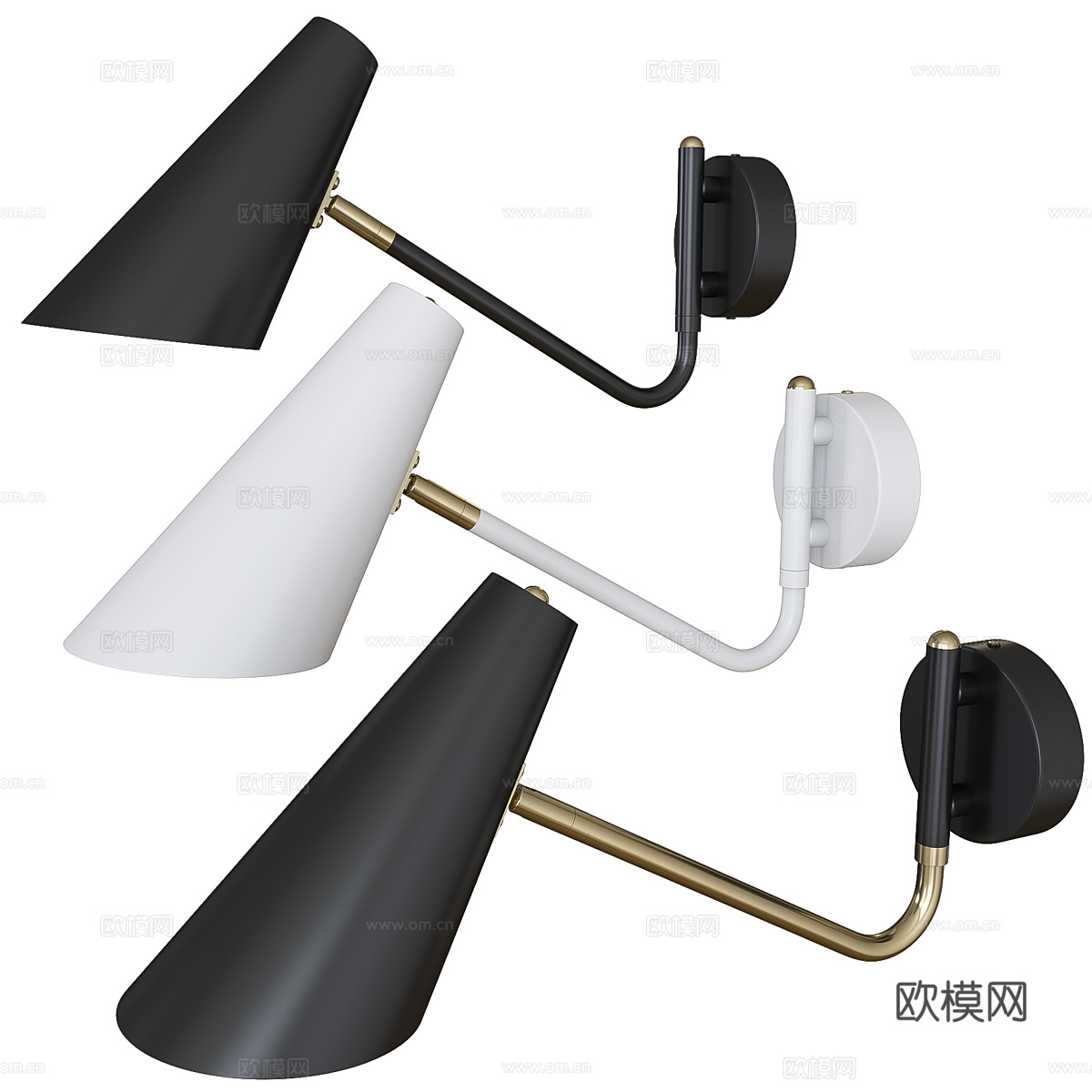 现代意式极简金属壁灯3d模型