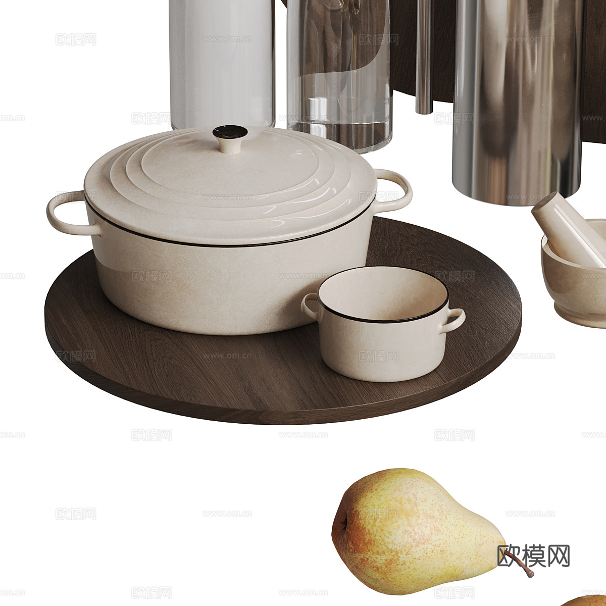 现代意式厨房器具 水果果盘3d模型
