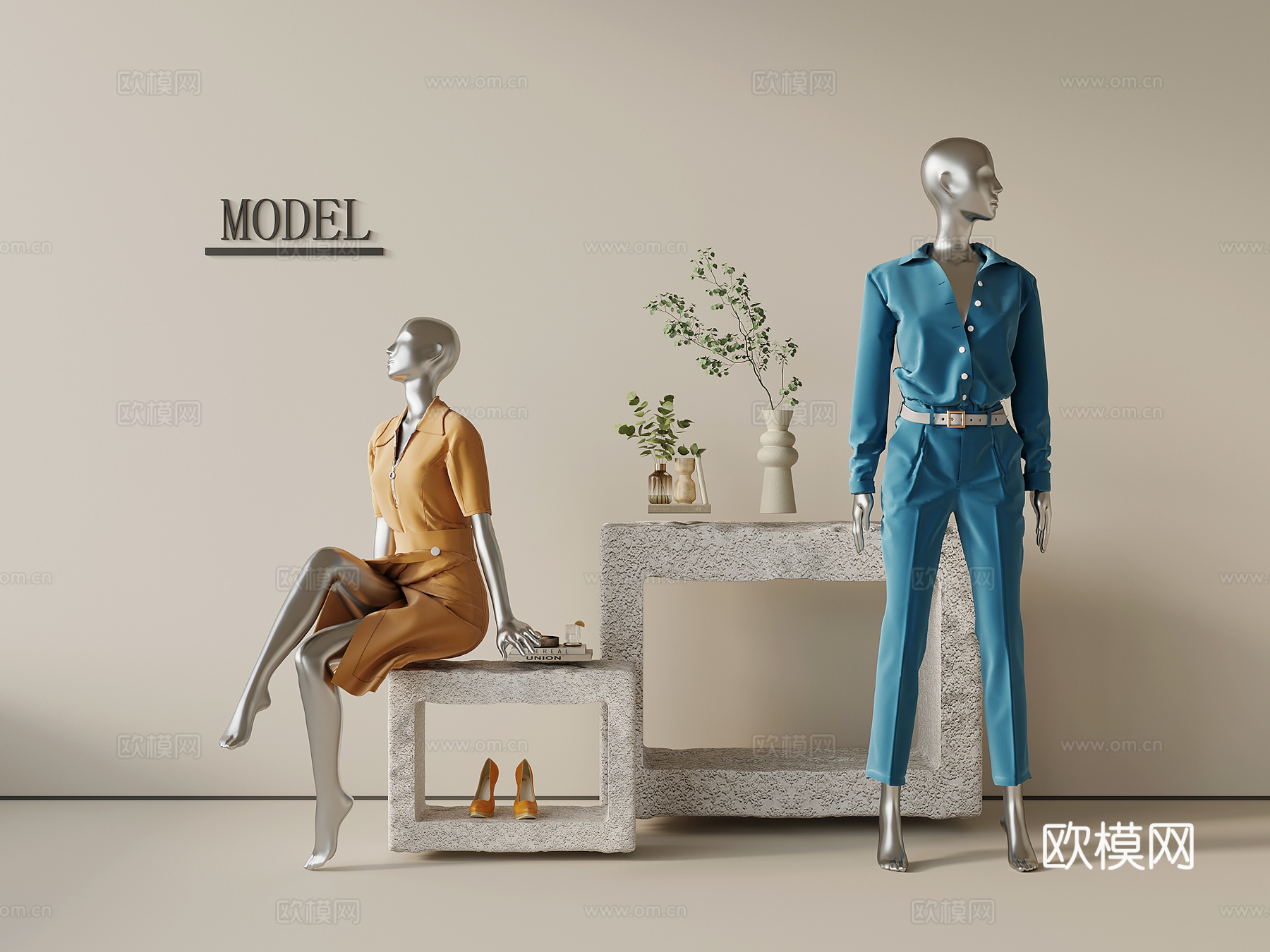 模特 现代服装模特3d模型