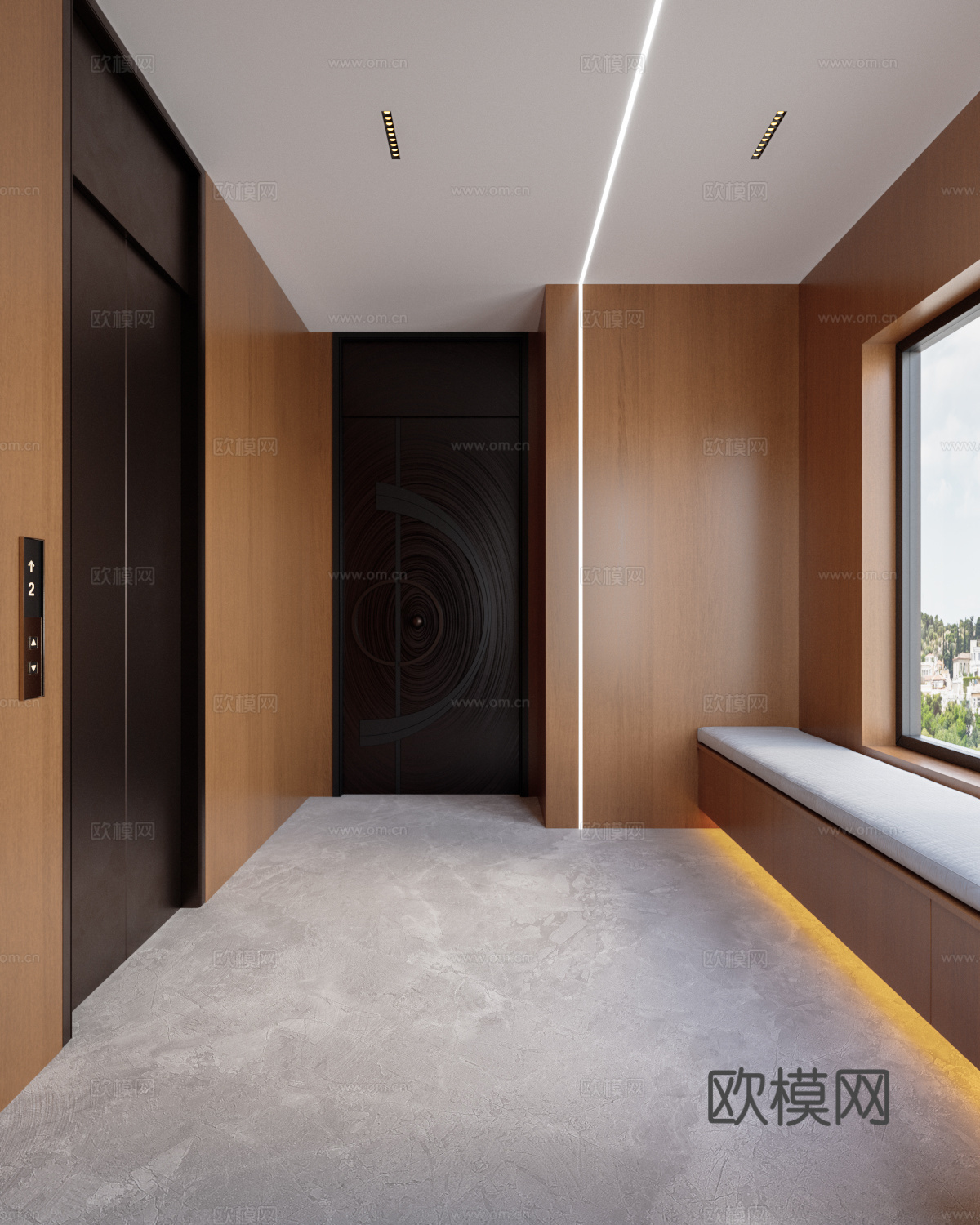 现代别墅入户玄关3d模型