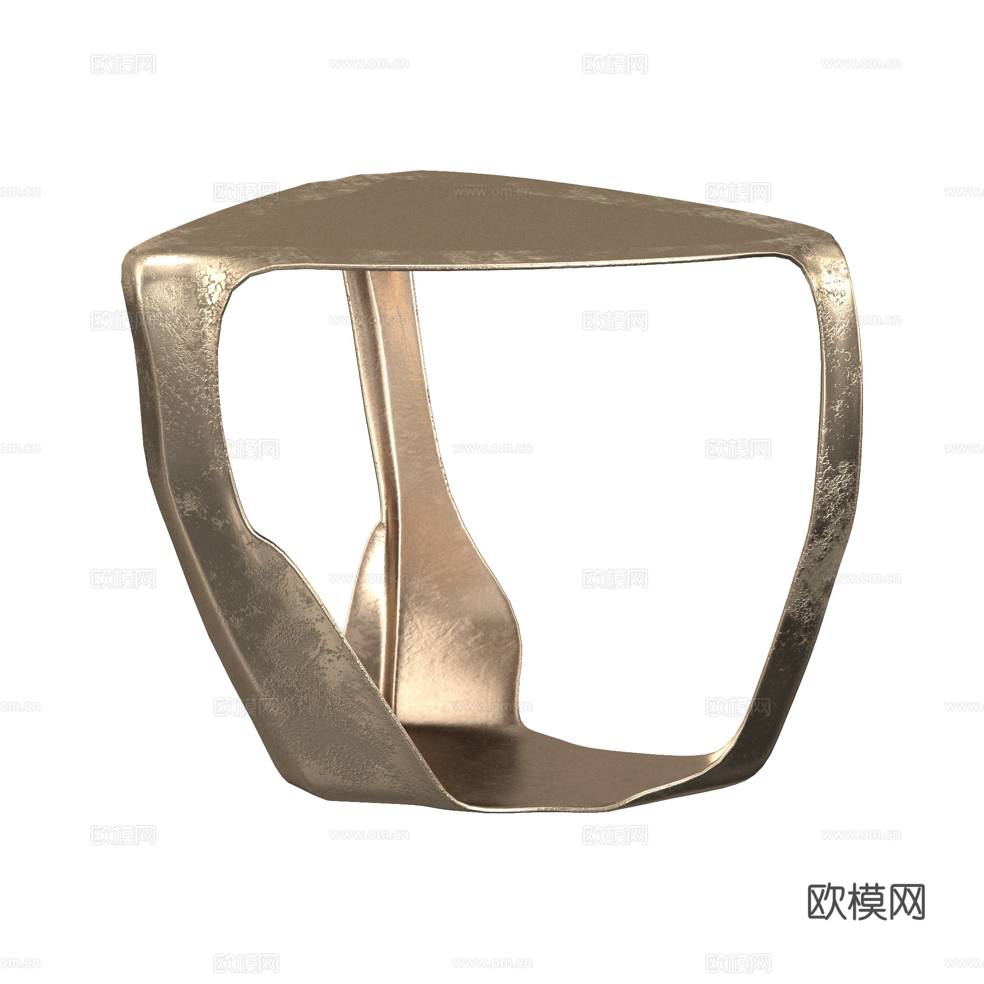 现代轻奢金属边几3d模型