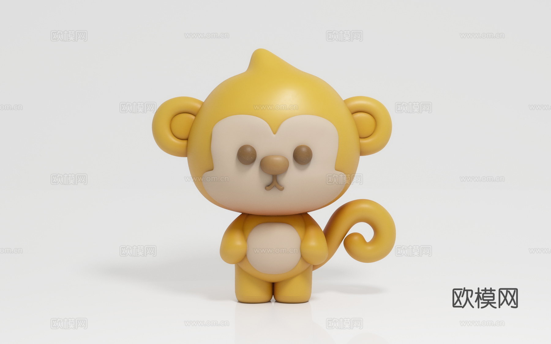 卡通猴子动漫形象 卡通风格 立体动物 美陈道具 雕塑雕像 手3d模型