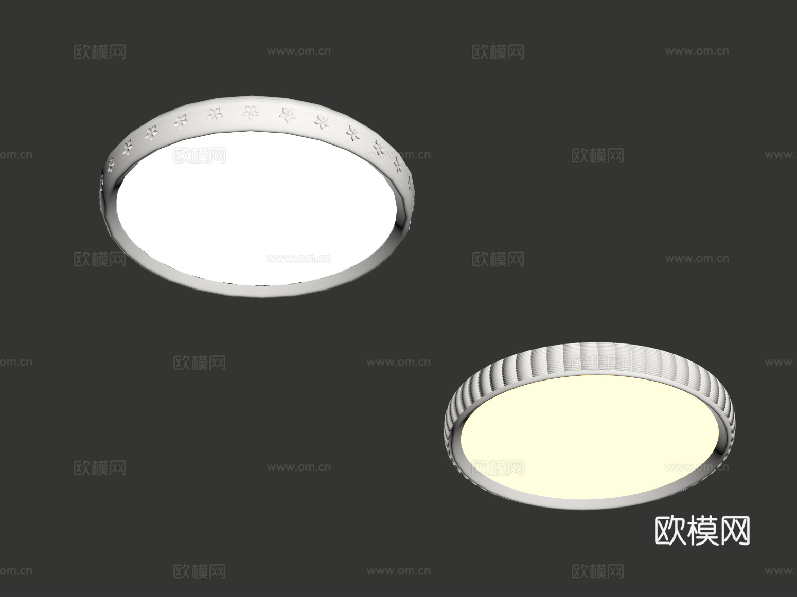 现代奶油风吸顶灯su模型