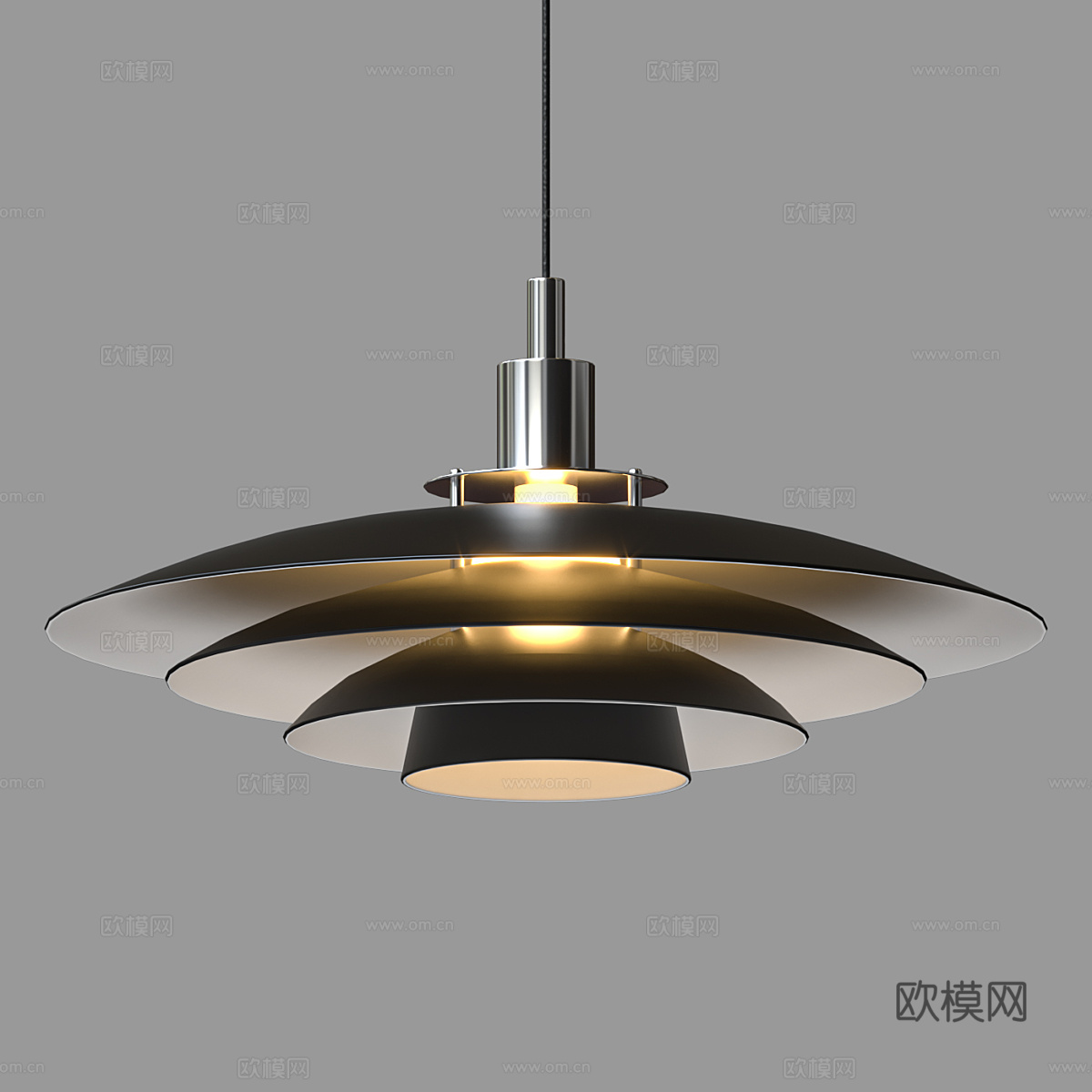 现代轻奢圆盘装饰吊灯3d模型