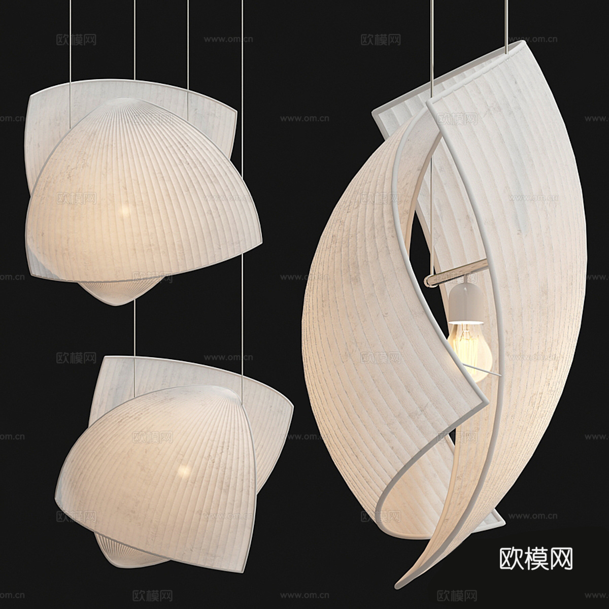 Grok voiles现代艺术吊灯 餐厅吊灯 吧台吊灯 卧室su模型