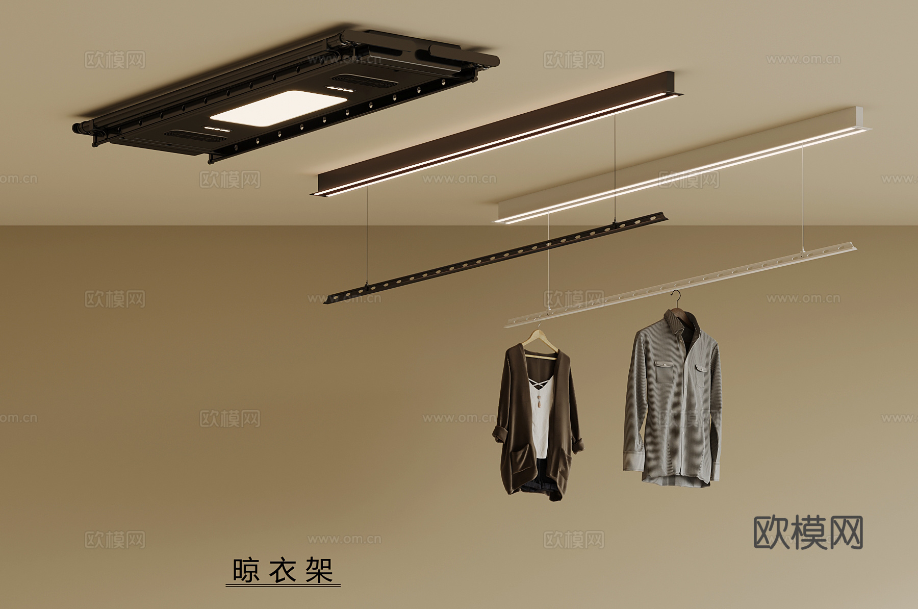 现代晾衣架su模型