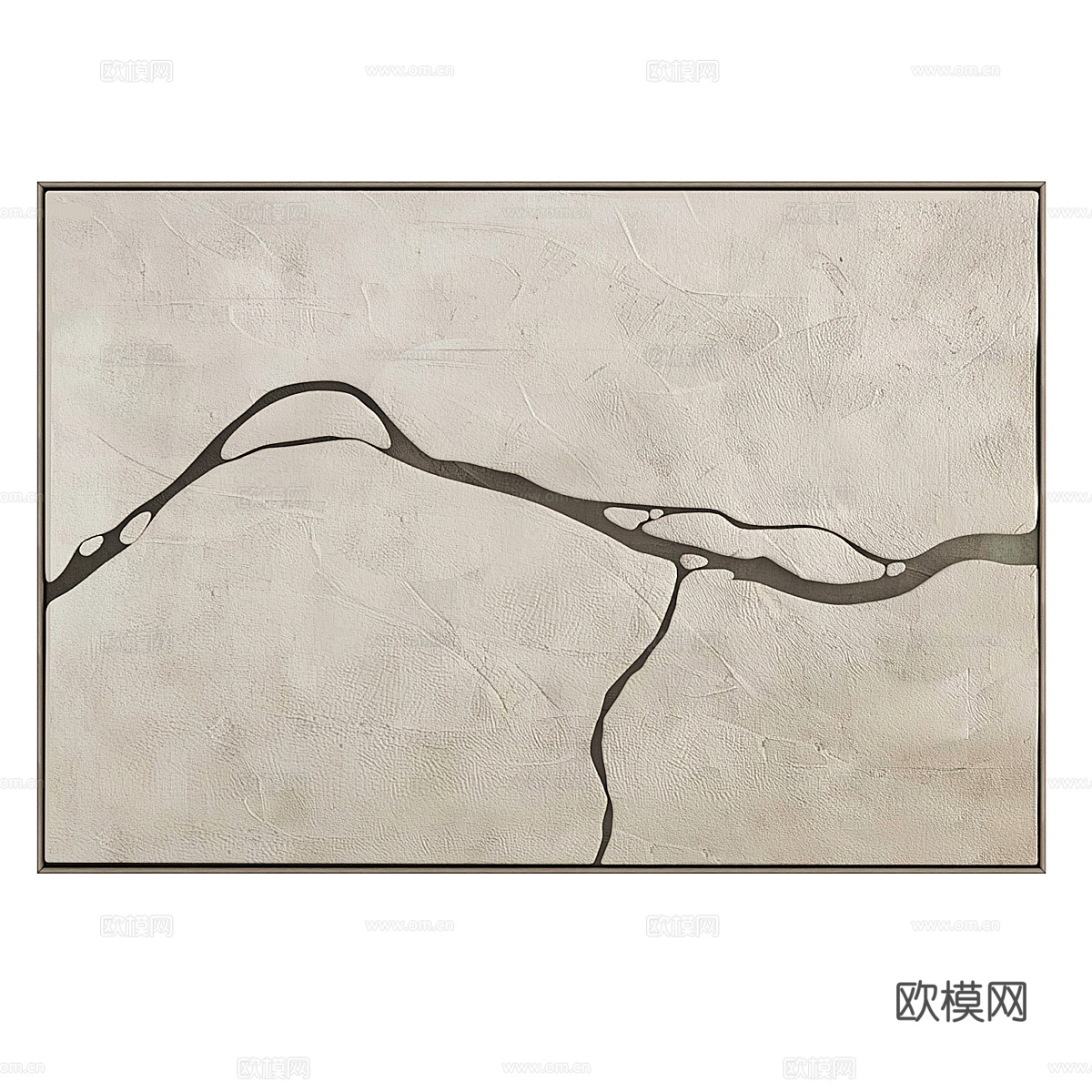 新中式侘寂装饰挂画3d模型
