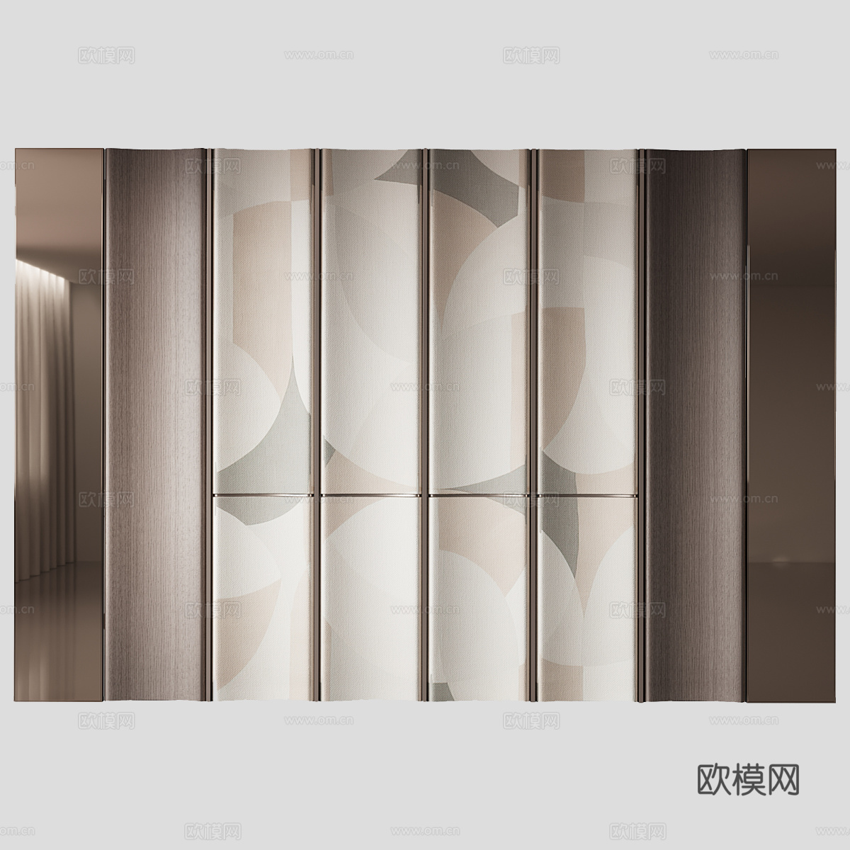 现代床头背景墙3d模型