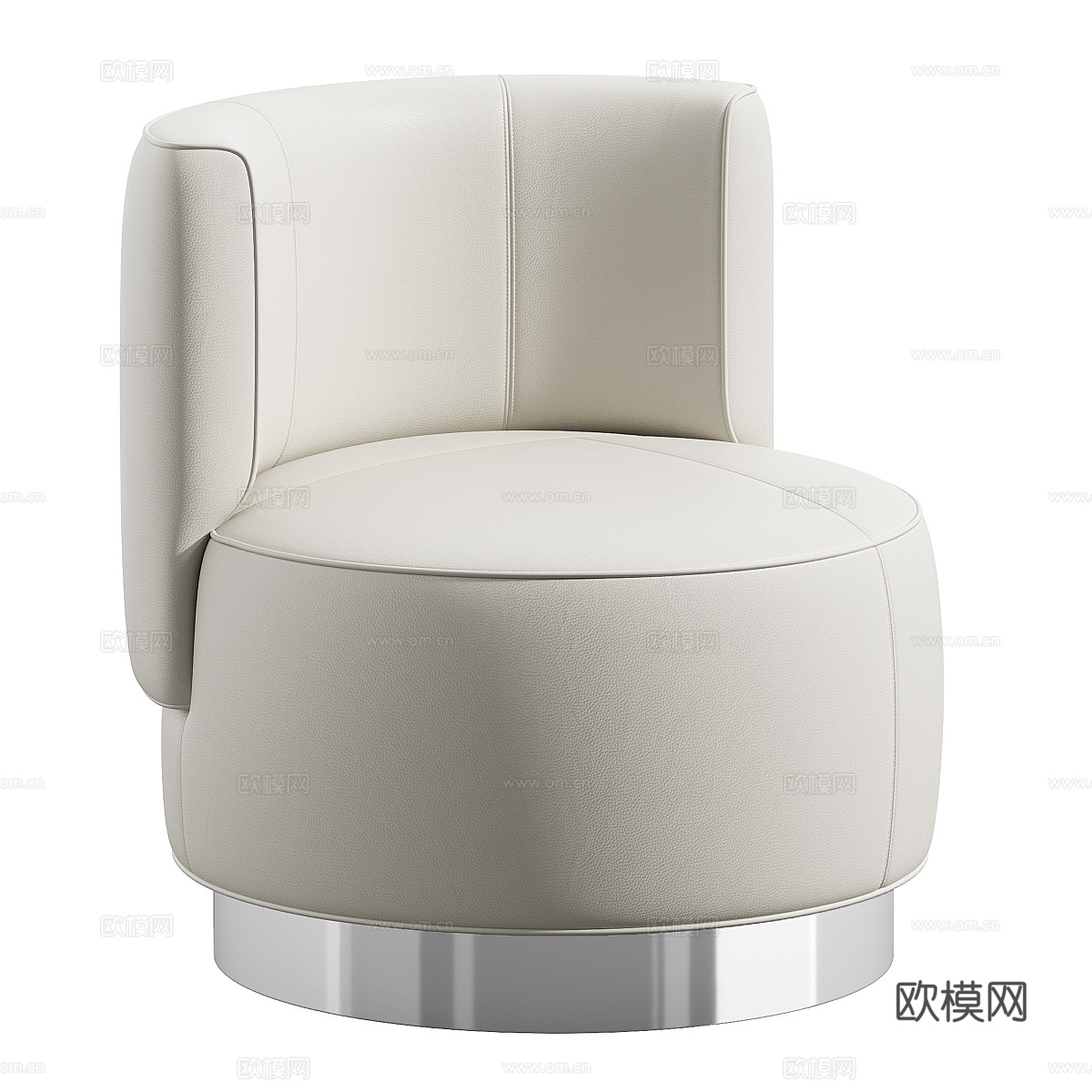 现代意式皮革扶手椅3d模型
