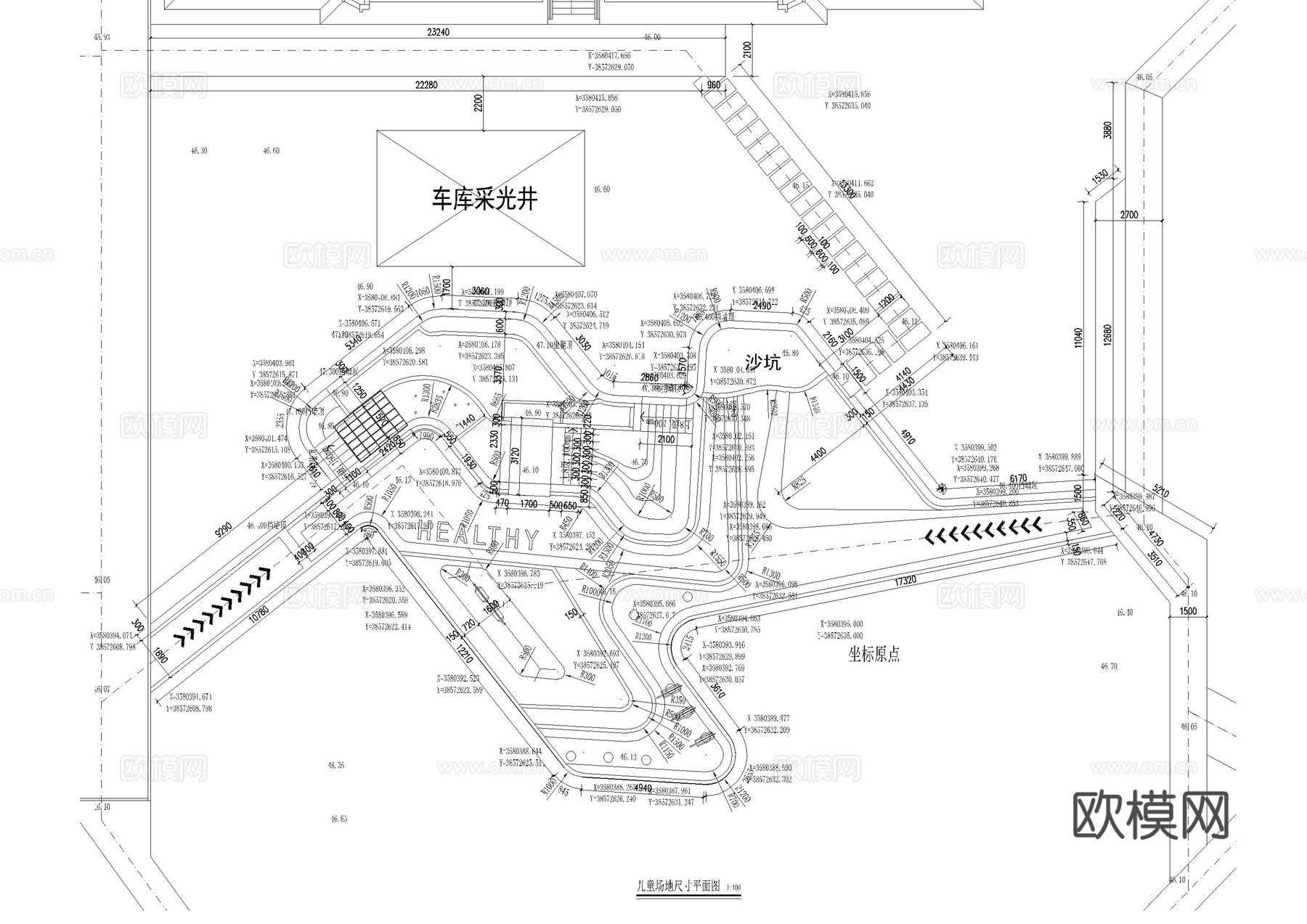儿童游乐场施工图cad施工图