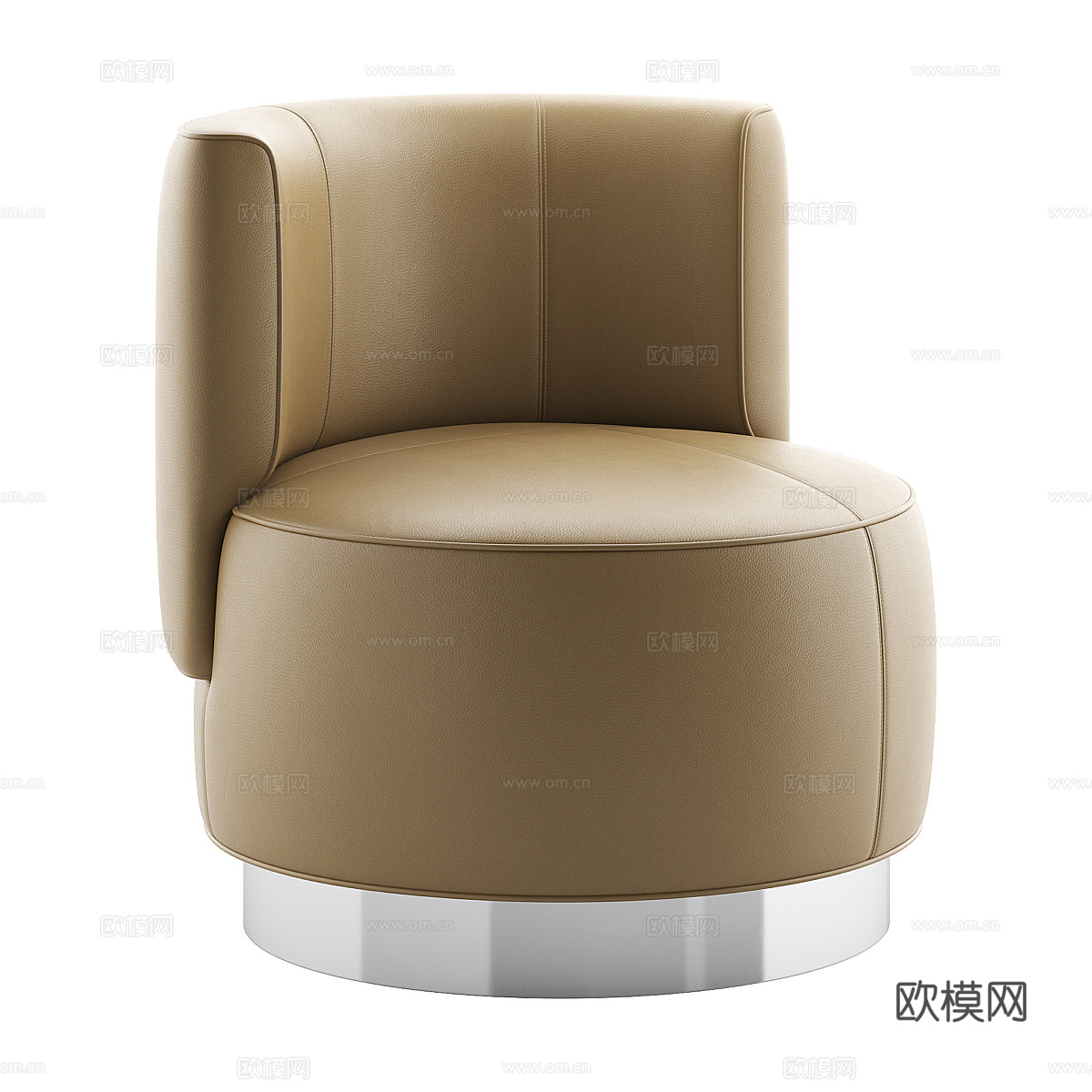 现代意式皮革扶手椅3d模型