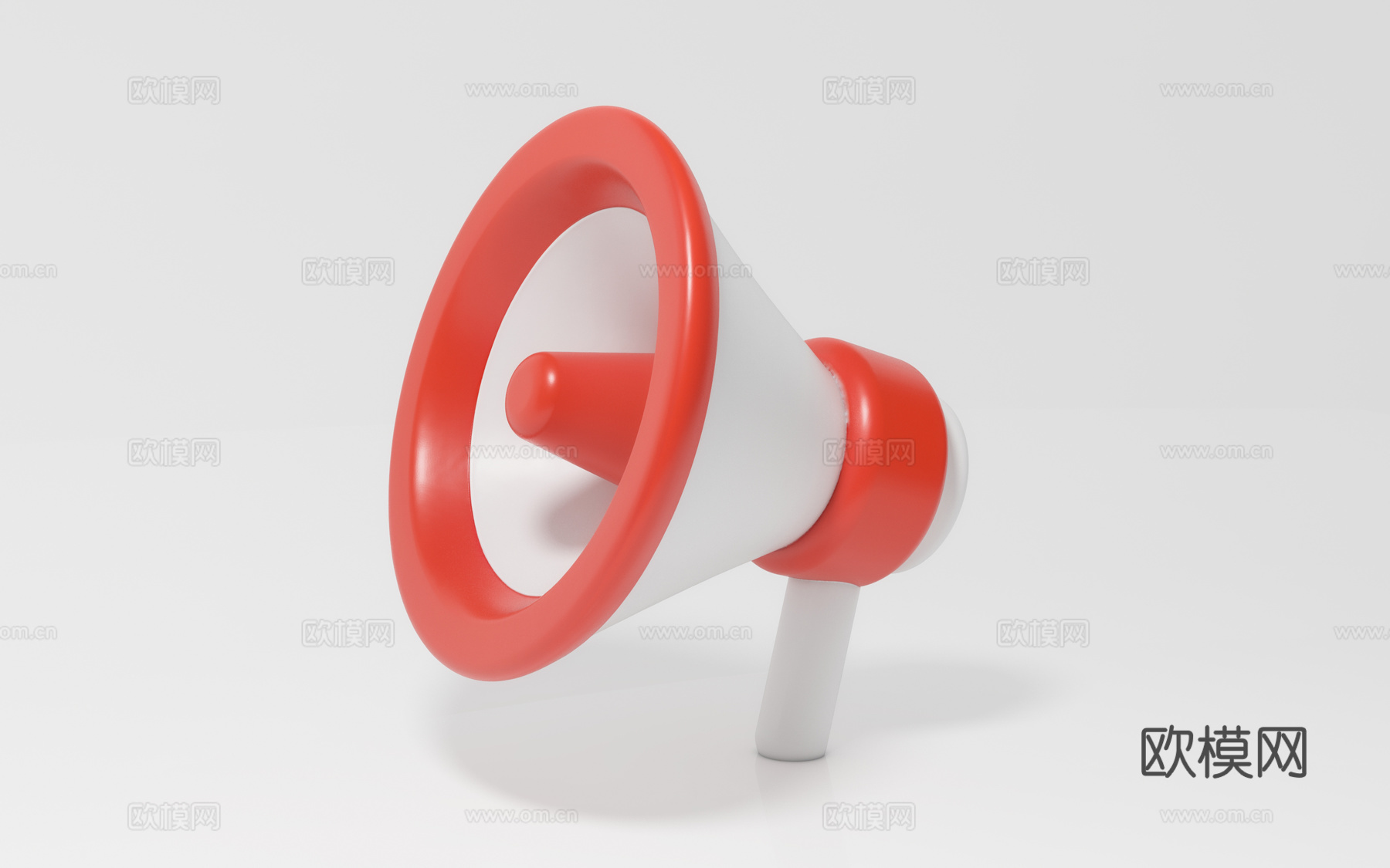 卡通喇叭 扩音器 宣传呼喊 大声呼叫 美陈道具 签到打卡 合3d模型