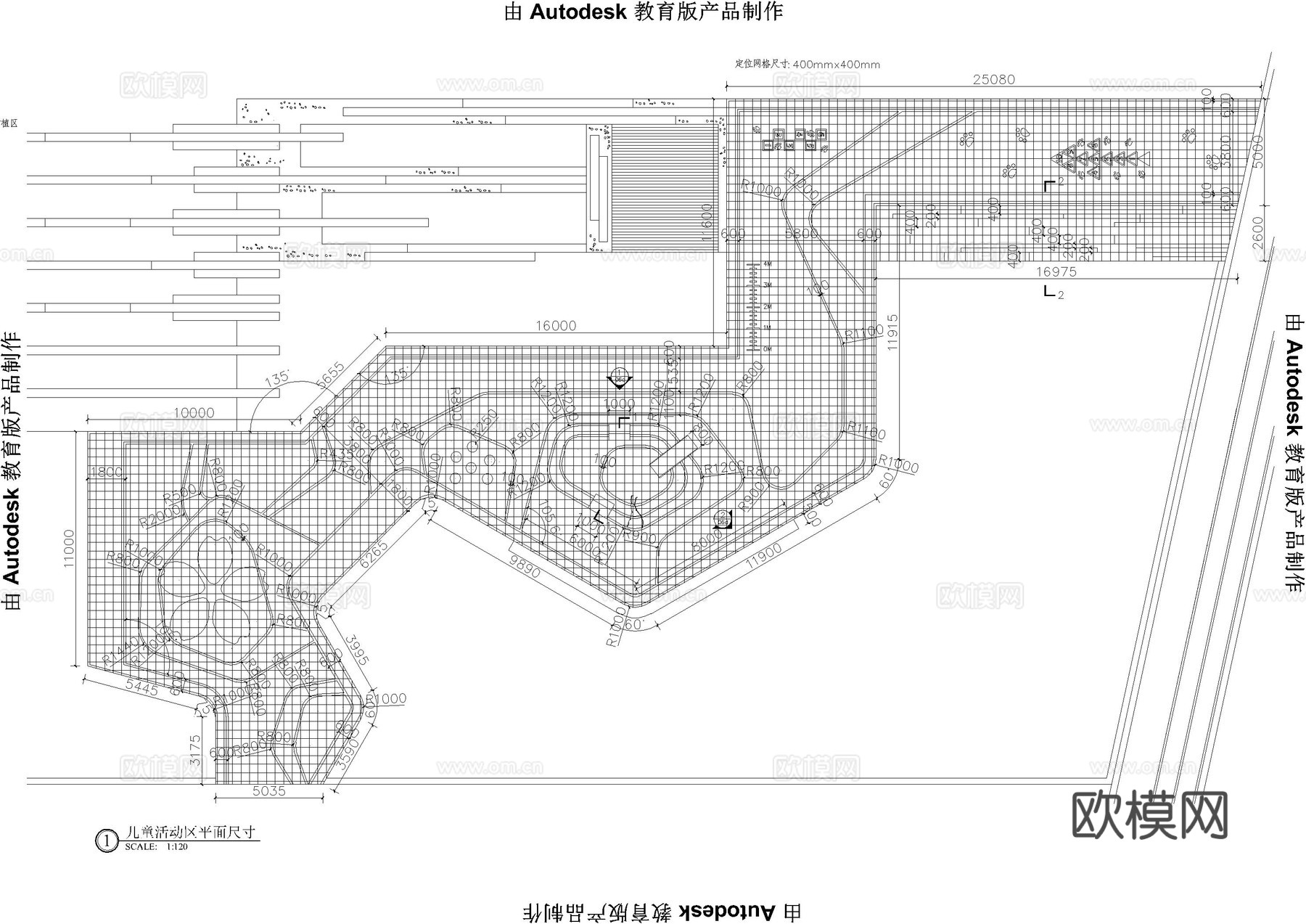 儿童活动区细部施工图cad施工图