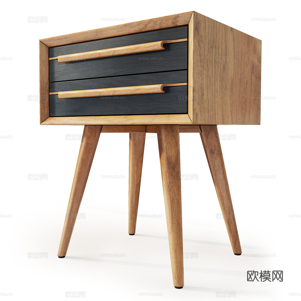 现代北欧原木风电视柜 床头柜3d模型