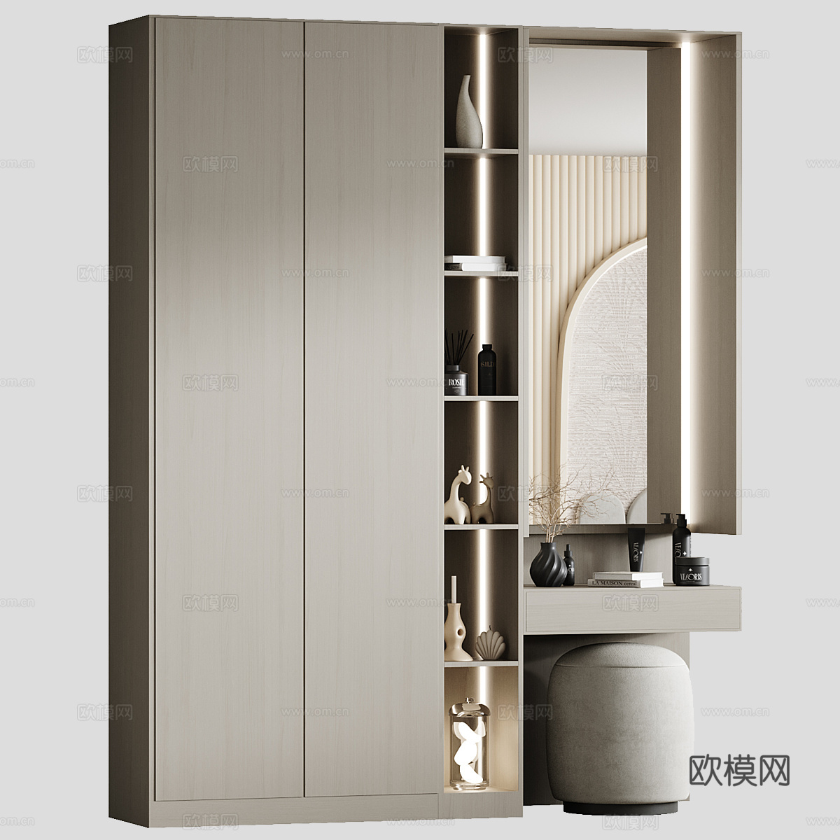 现代衣柜 梳妆台3d模型
