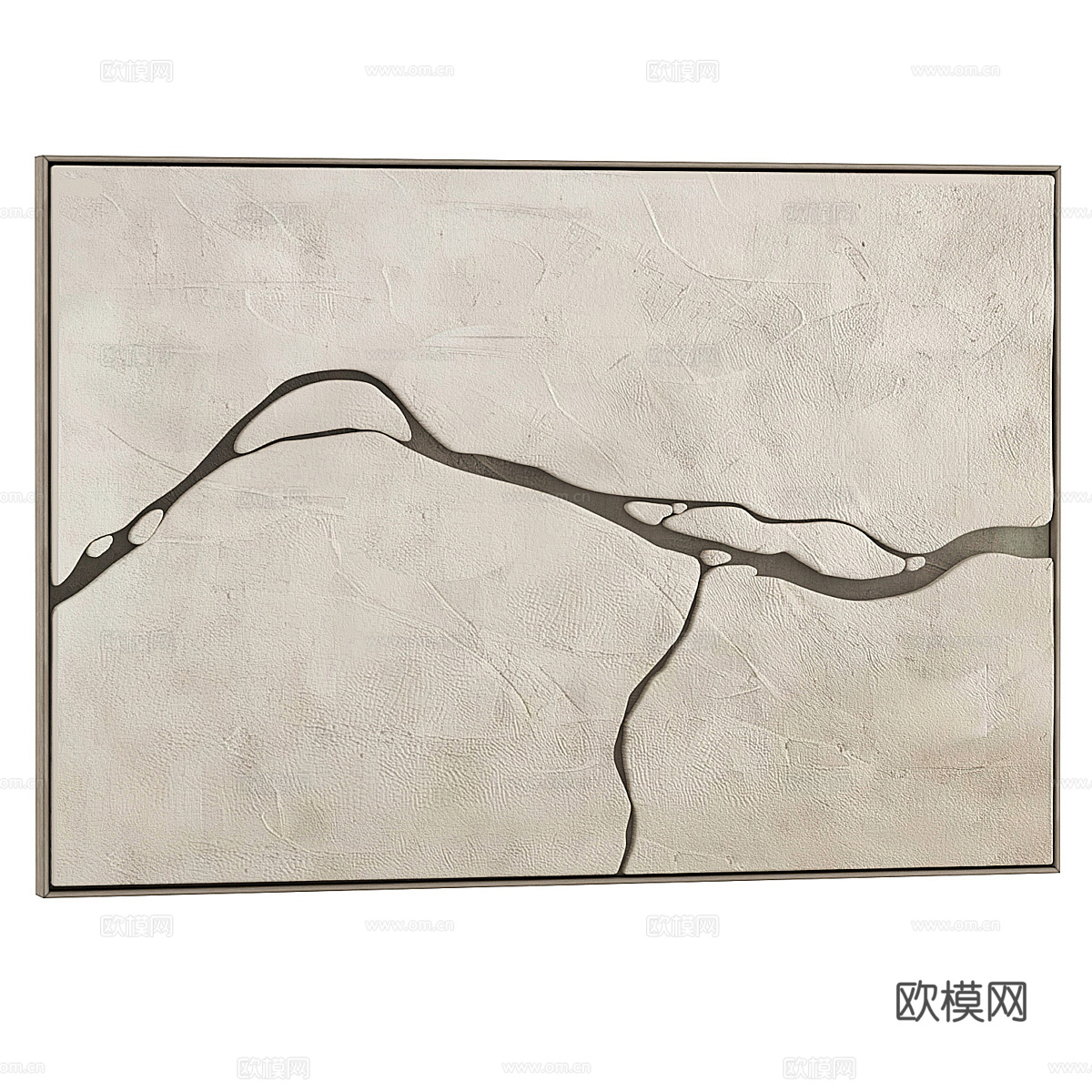 新中式侘寂装饰挂画3d模型