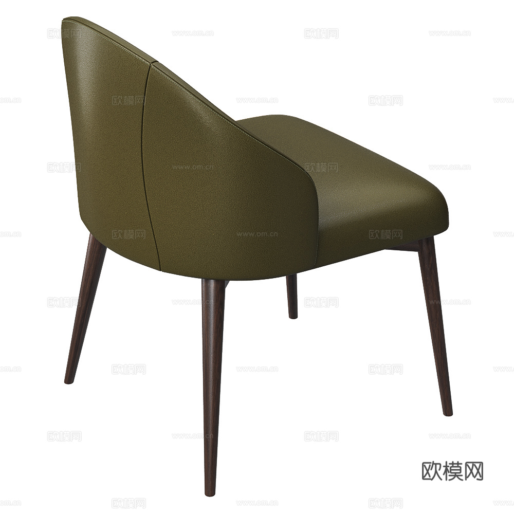 现代意式皮革单椅3d模型