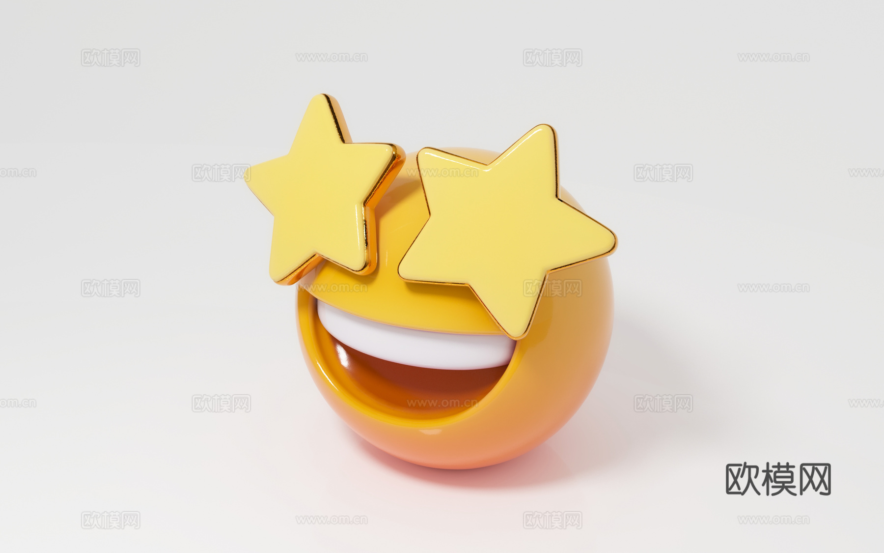 星星眼 卡通表情 美陈道具 活动场景 艺术装置 玻璃钢 活动3d模型