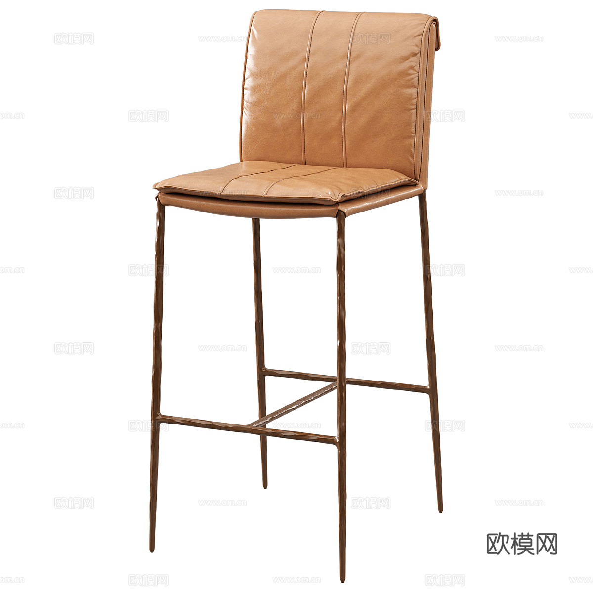 北欧简约吧台椅子 椅子 简约椅子 吧凳 休闲吧凳 皮革吧凳3d模型