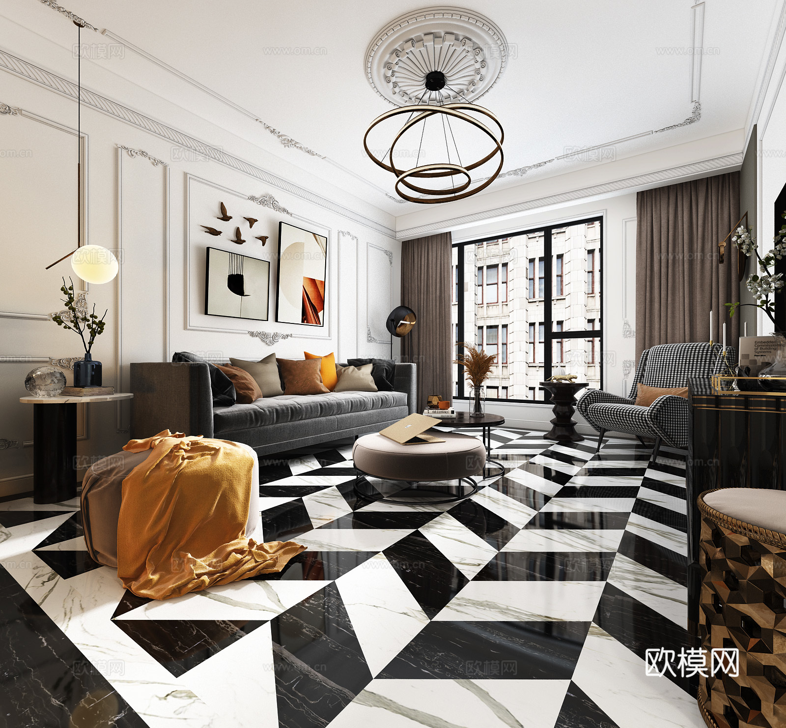 法式客餐厅3d模型