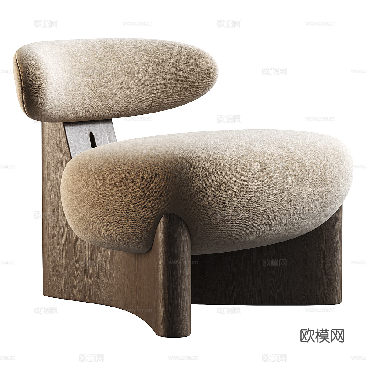 现代意式布艺扶手椅3d模型