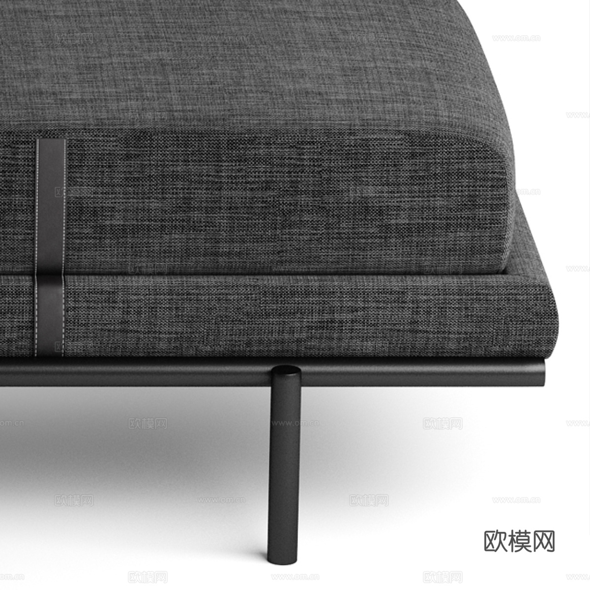 现代意式布艺长凳3d模型