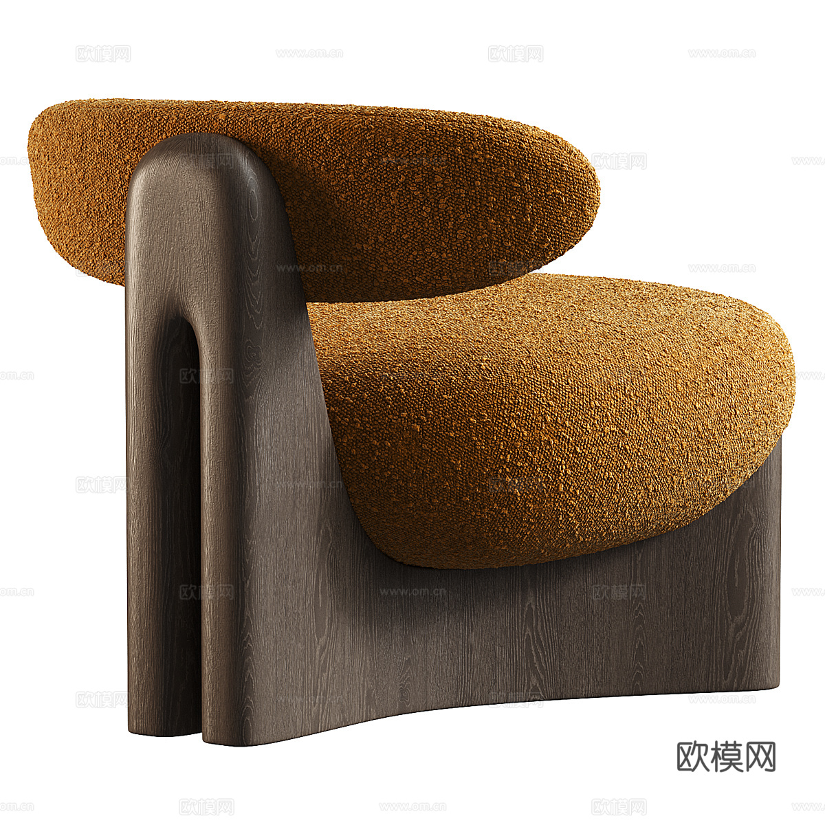 现代意式布艺扶手椅3d模型