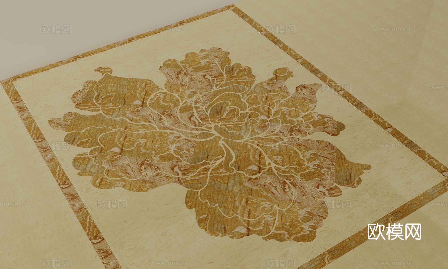 现代大理石地面拼花3d模型