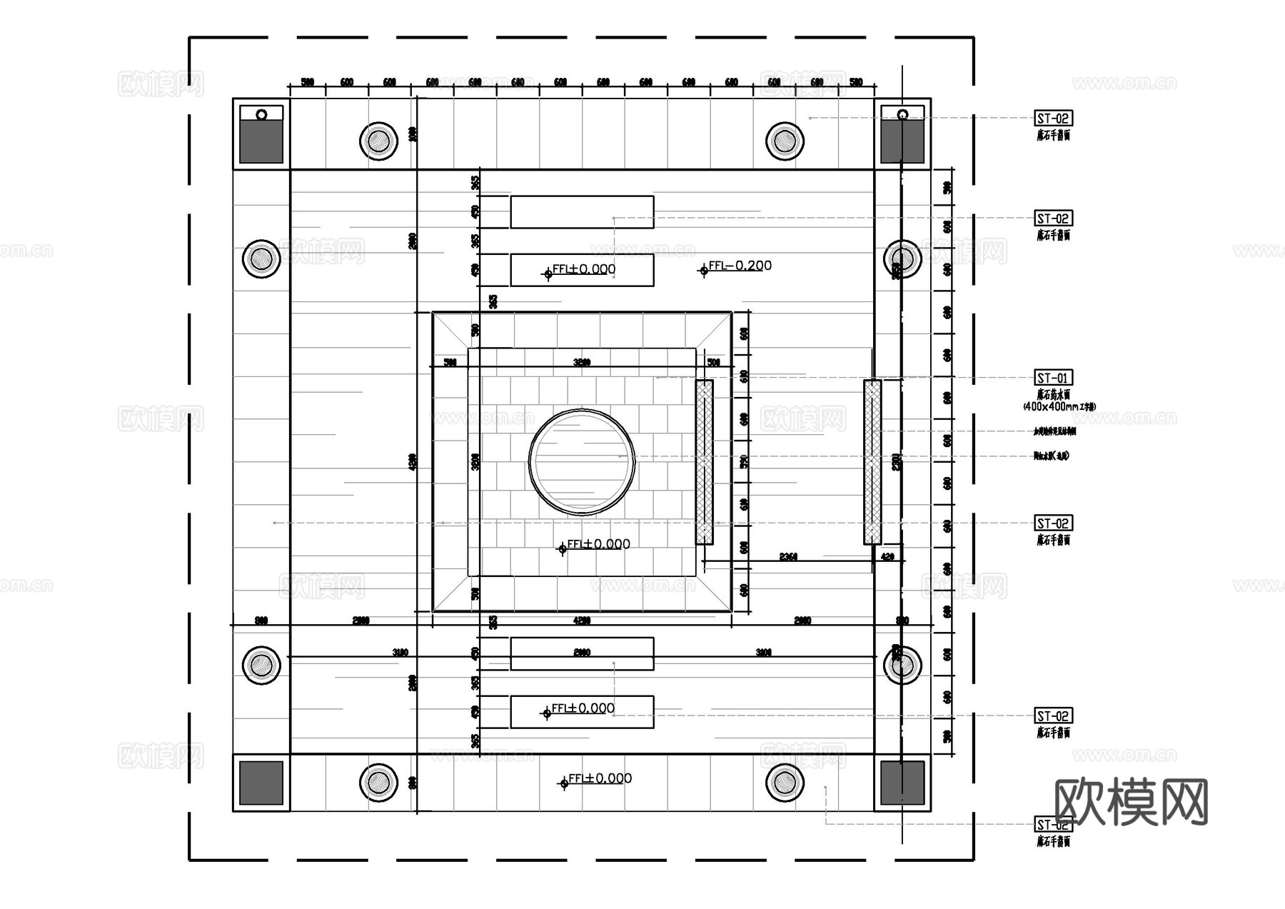 书院书画图书馆施工图cad施工图