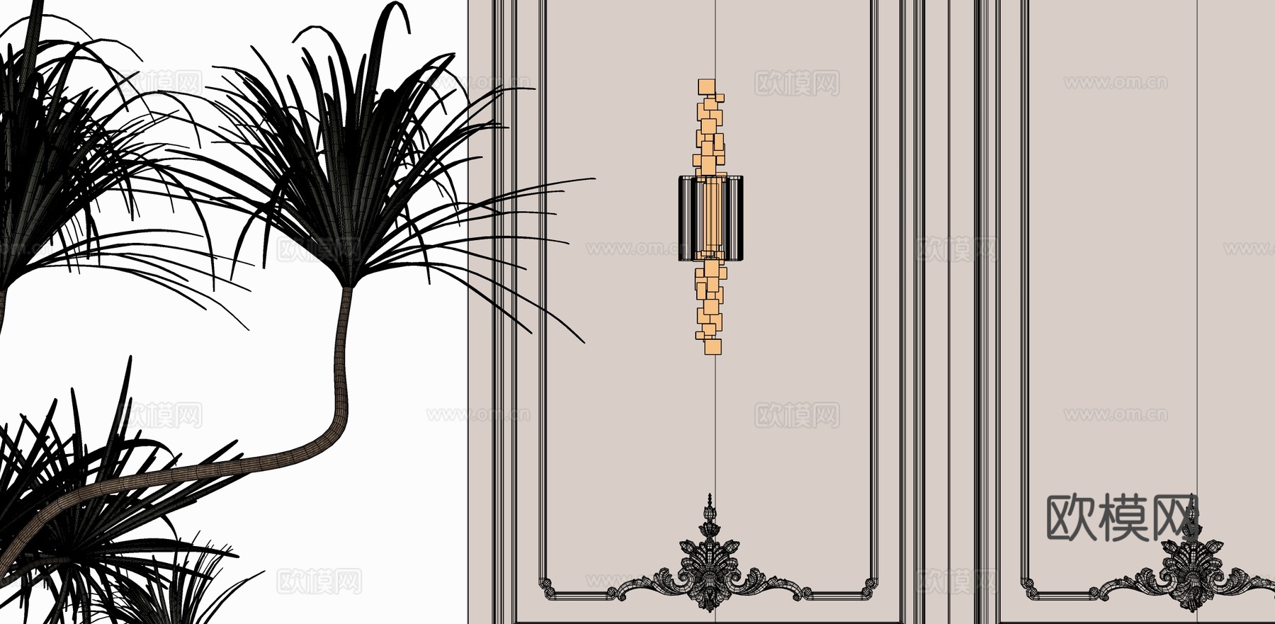 壁灯su模型下载（渲染图2）