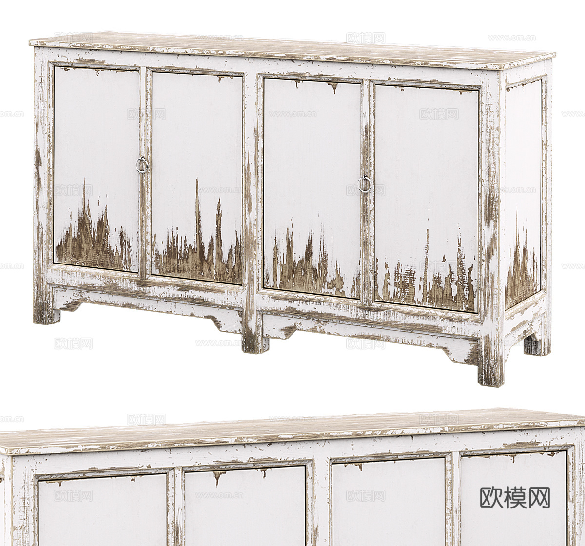 新中式玄关柜 中古边柜 旧木边柜 旧木电视柜3d模型